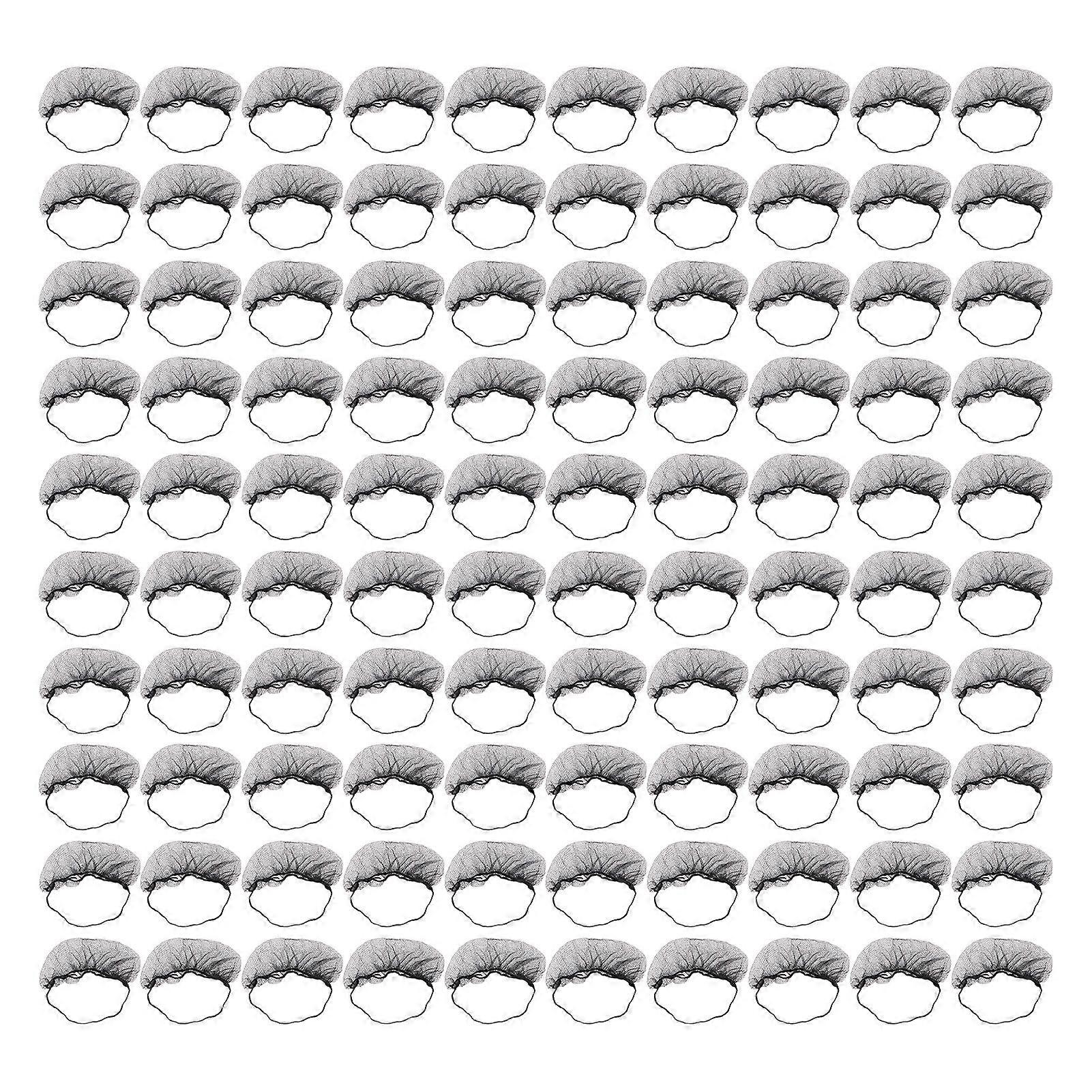 100pcs Beard Guards Dispoable Nylon Elastic Breathable Latex Free Beard Protector Nets Black