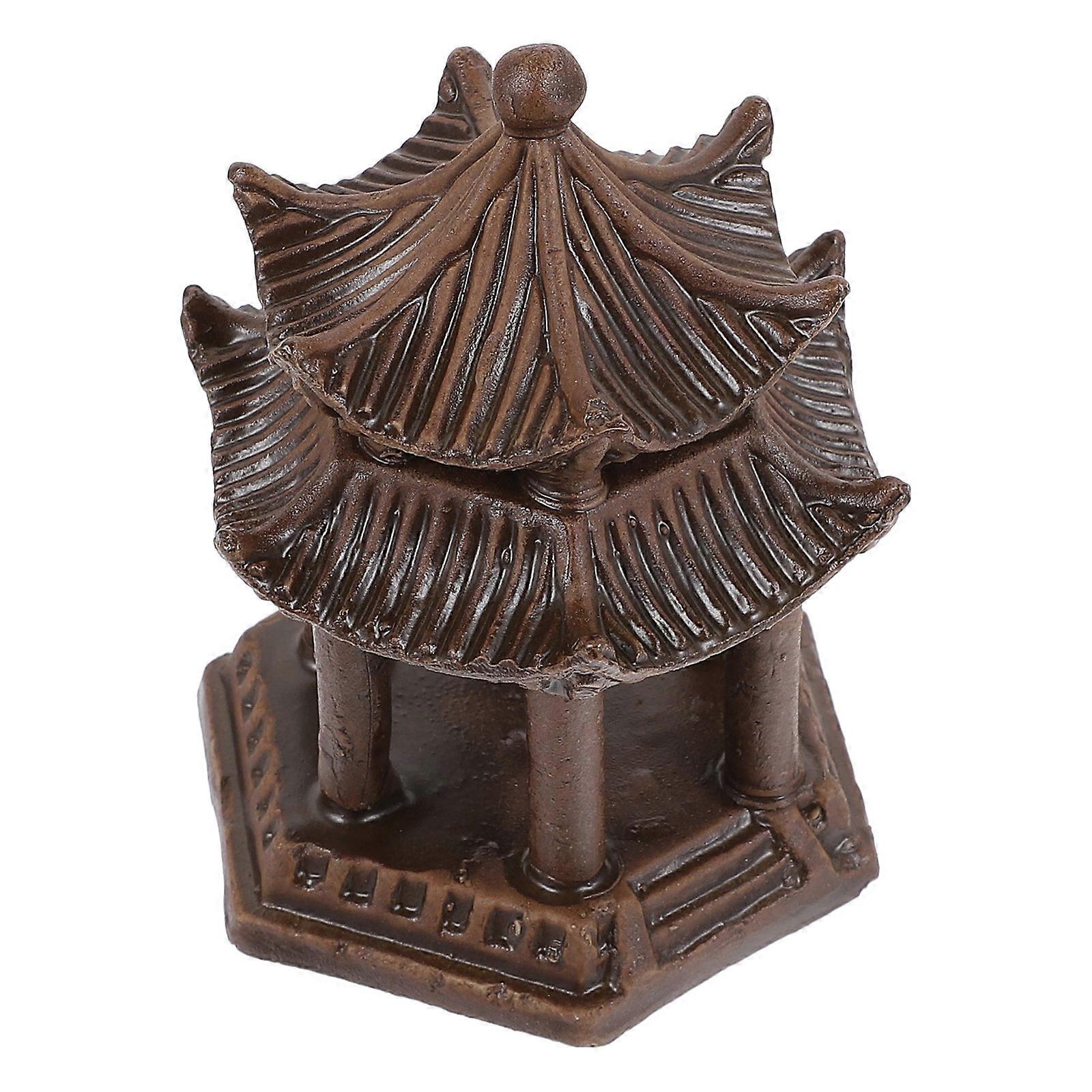 Micro Landscape Ornament Ceramic Pavilion Shaped Craft Flowerpot Micro Landscape Decor For Toy 1Pack