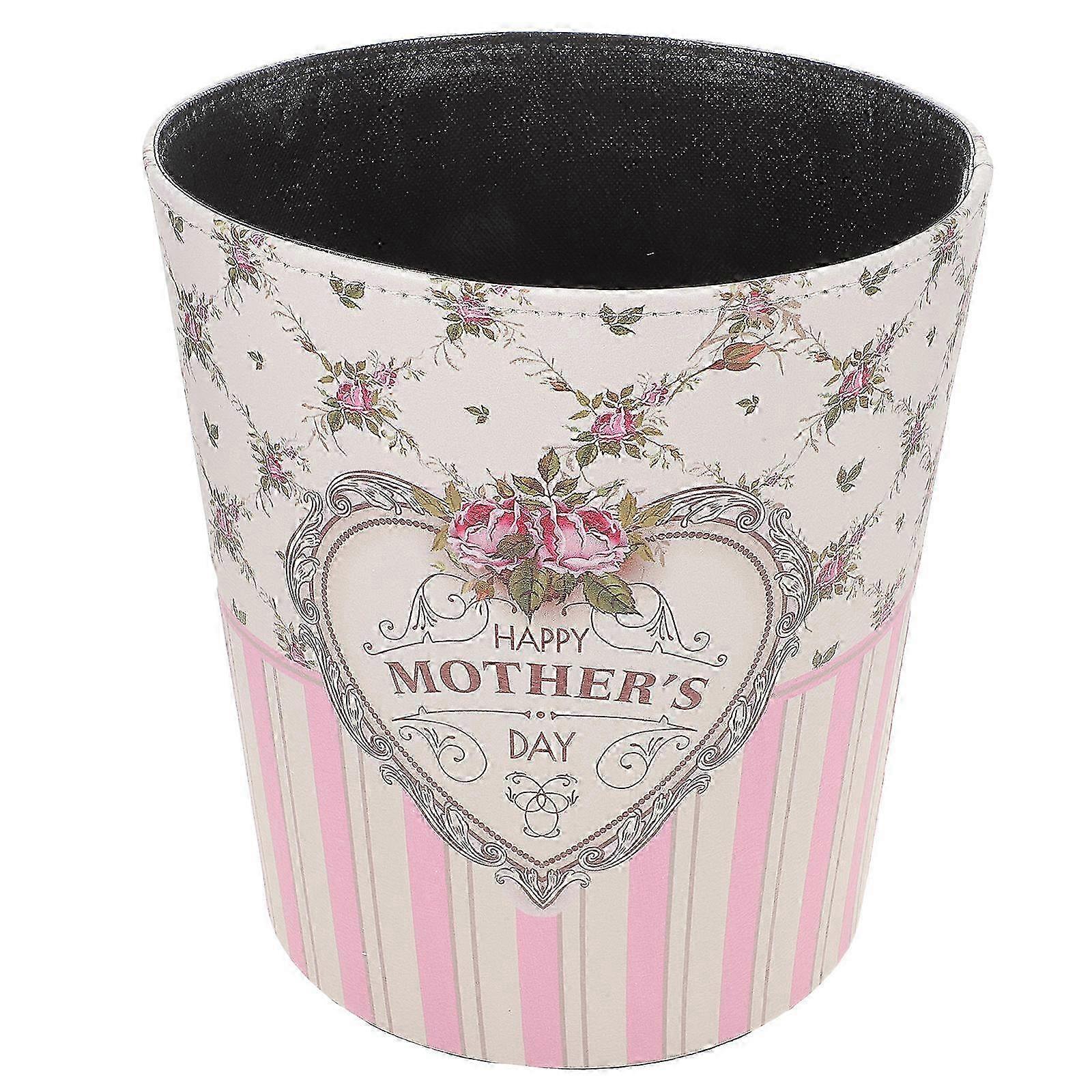 Rectangle Decorative Trash Can, PU ABS Material, Large Capacity for Living Room and Study Room