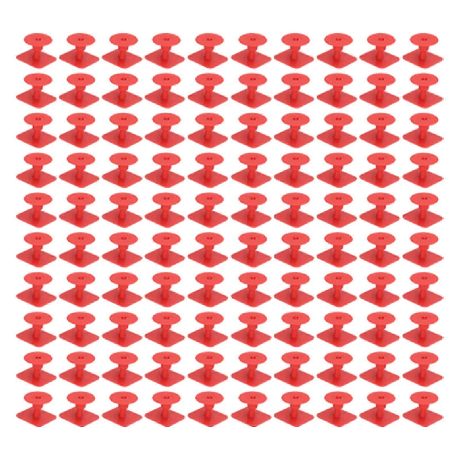 100 Pcs Blank Ear Tags Square Livestock Animal Identification Cattle Earring Marker for Pigs Red