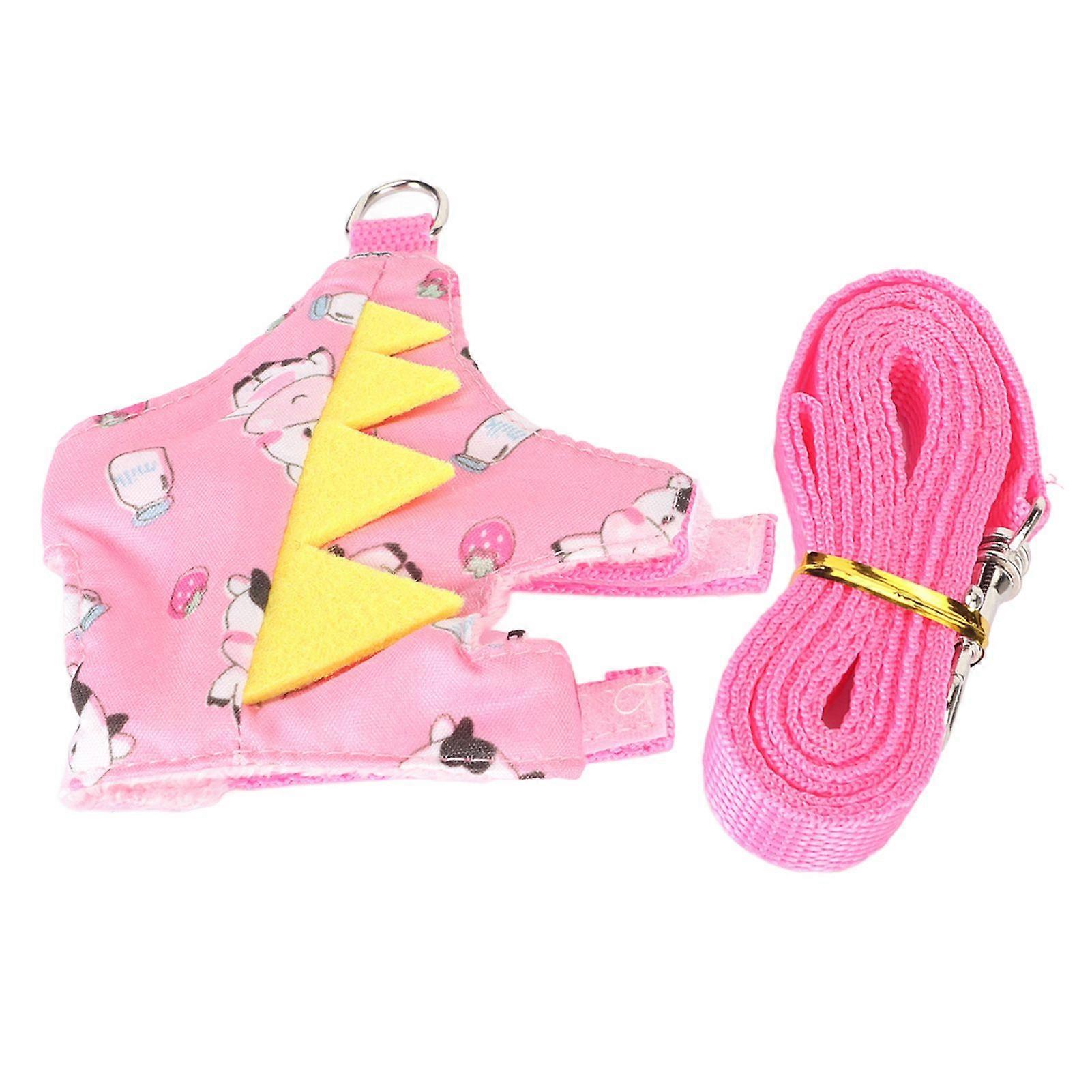 Ferret Harness Leash Adjustable Soft Comfortable Cute Guinea Pig Vest Harness with D Ring for Small Animals Little Cow