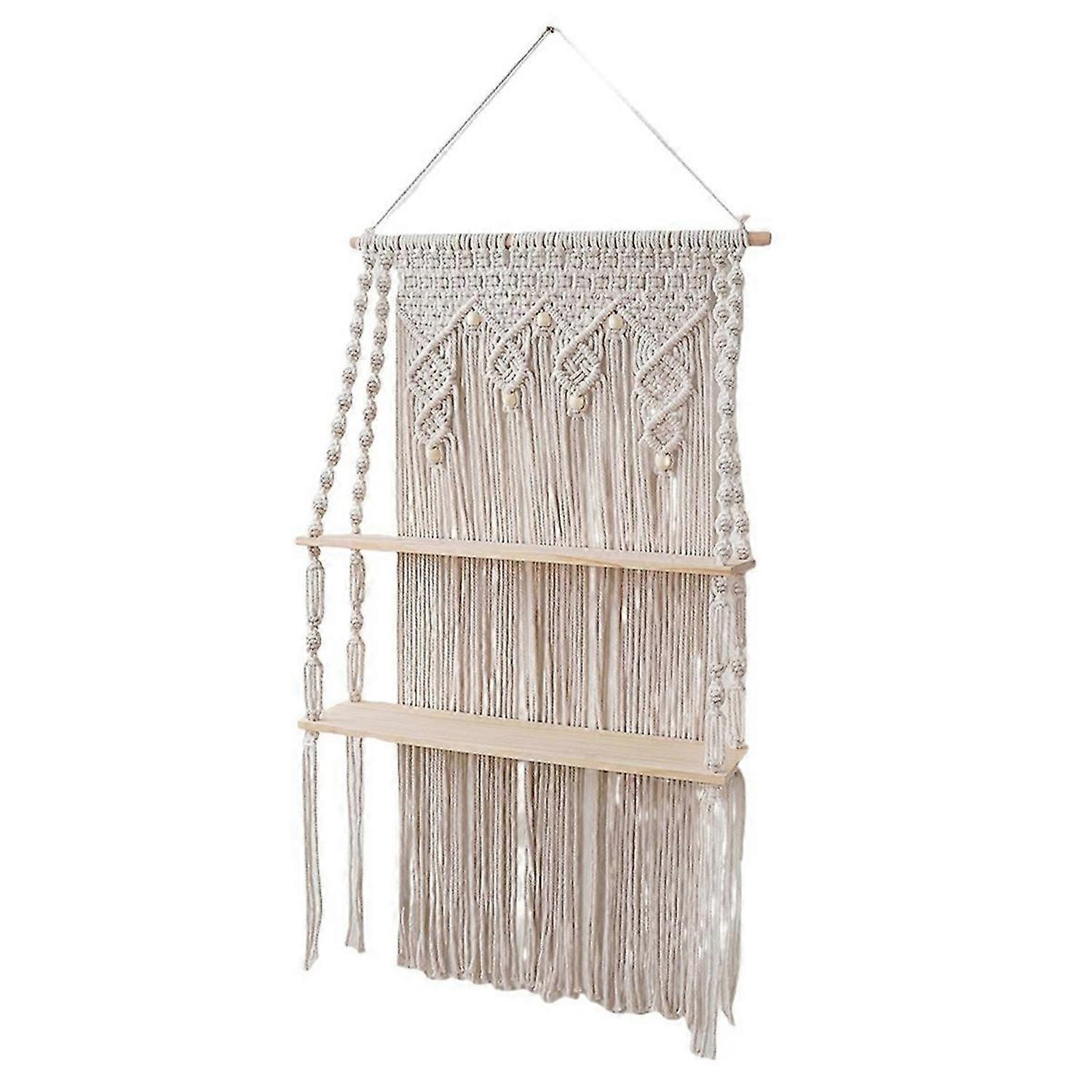Wall Hanging Shelves Macrame Boho Floating Plant Photos Storage Rack