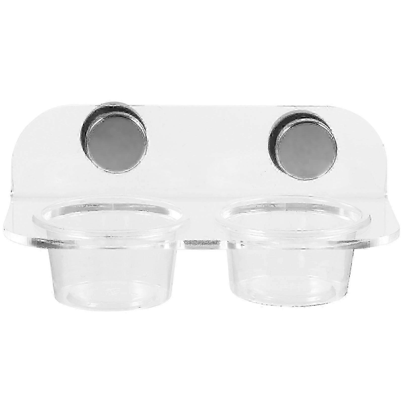 Magnetic Reptile Feeding Cup Gecko Ledge Dish for Lizards Spiders 12x6.5x5.5cm
