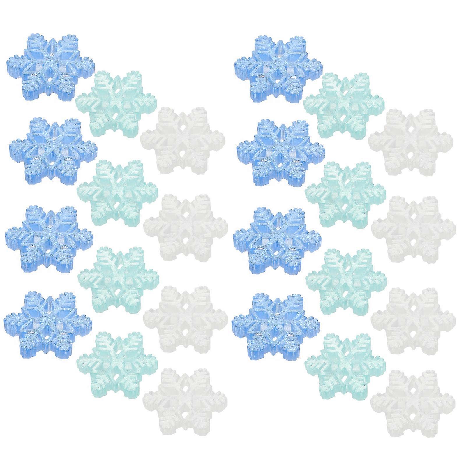 Resin Snowflake Accessories 45Pcs Phone Case Decorations for Diy Crafting Semitransparent Design to Enhance Creativity