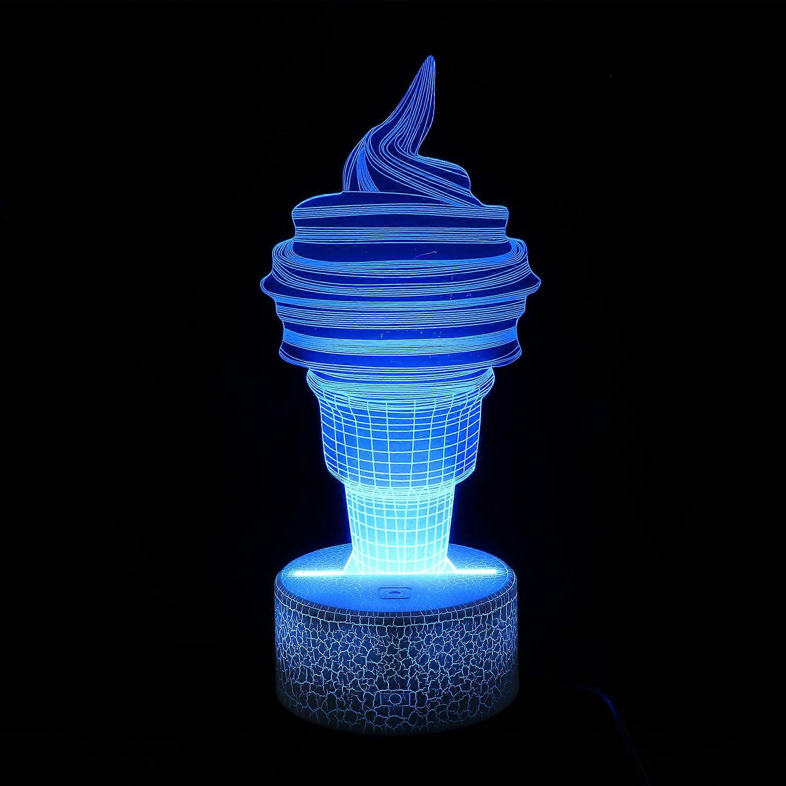 Ice Cream Shape Night Light Touch Lamp Changing 1Set