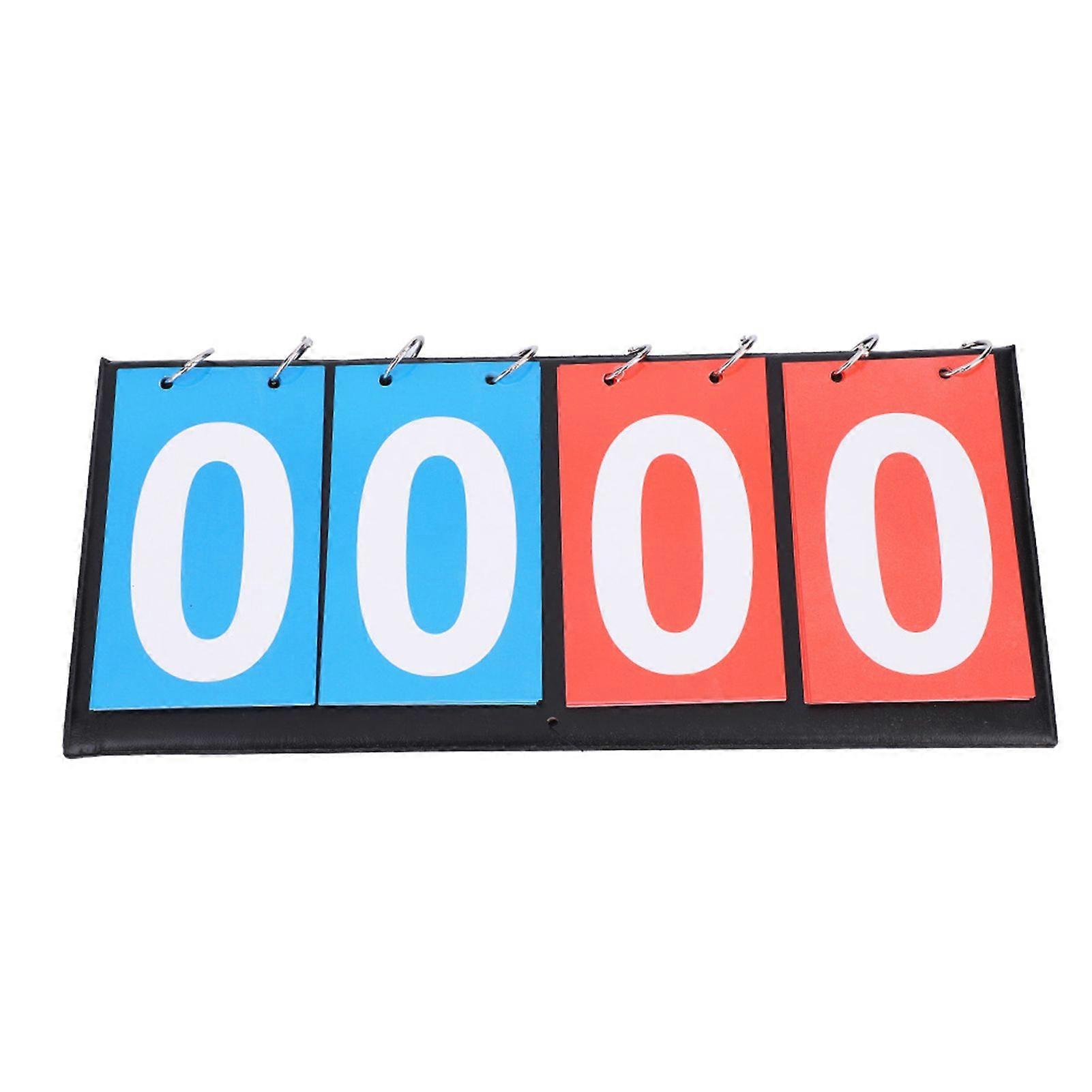 Portable Flip Sports Scoreboard Score Counter for Table Tennis Basketball(4 Digit Red Blue)