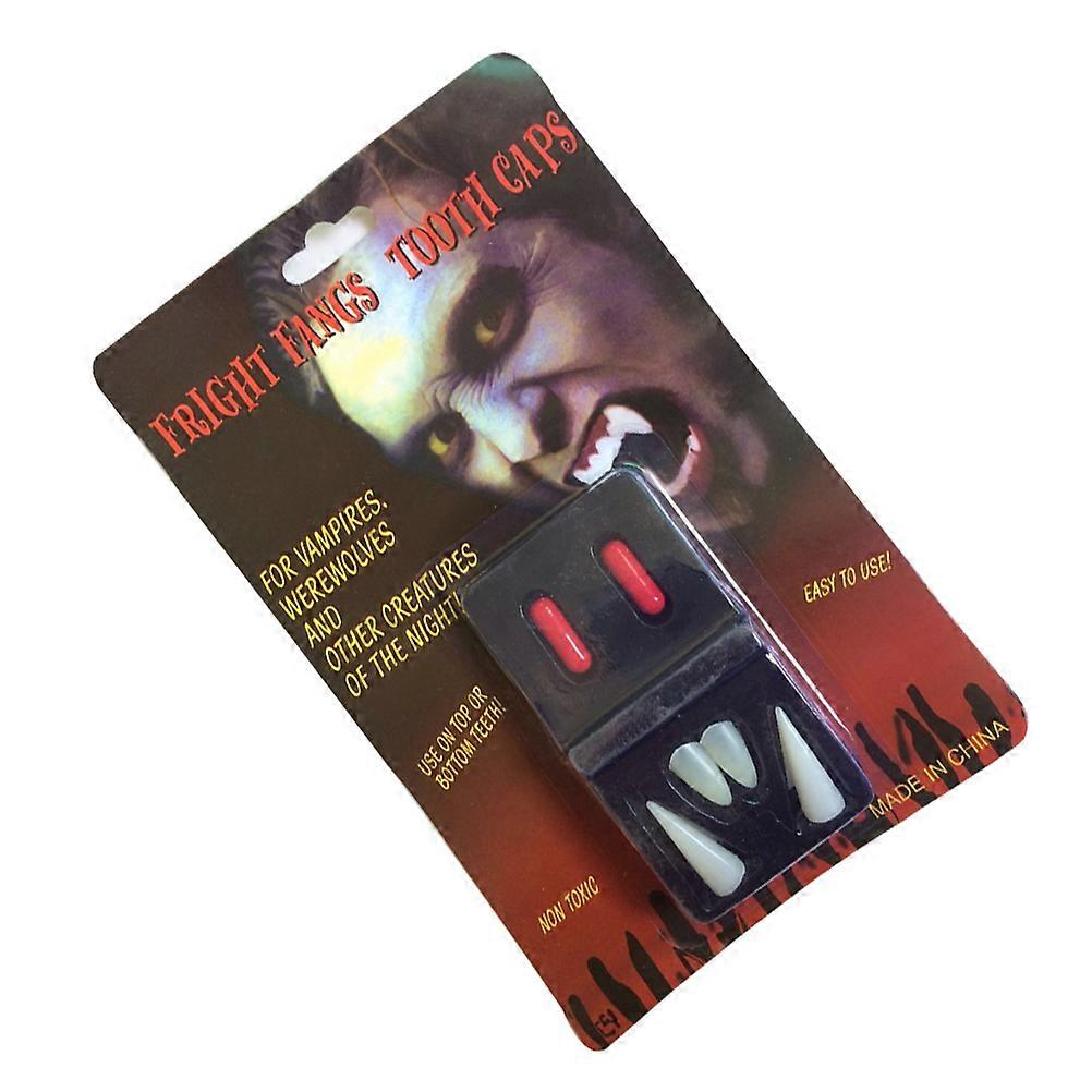 Plastic Teeth Fangs Dentures Cosplay Events Adults Snap-Fit Design Horror Scary Effect Cosplay Prop 1Set