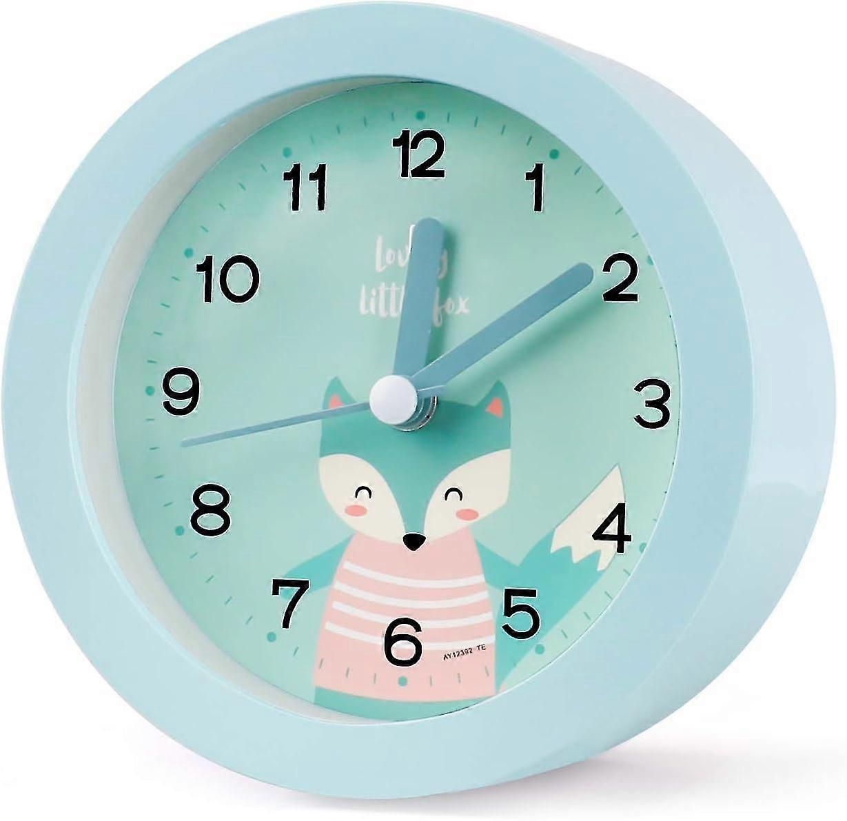 Analog Kids Alarm Clock with Snooze, Easy-to-Use Time Management Gift for Bedroom & Bedside Table (Blue)