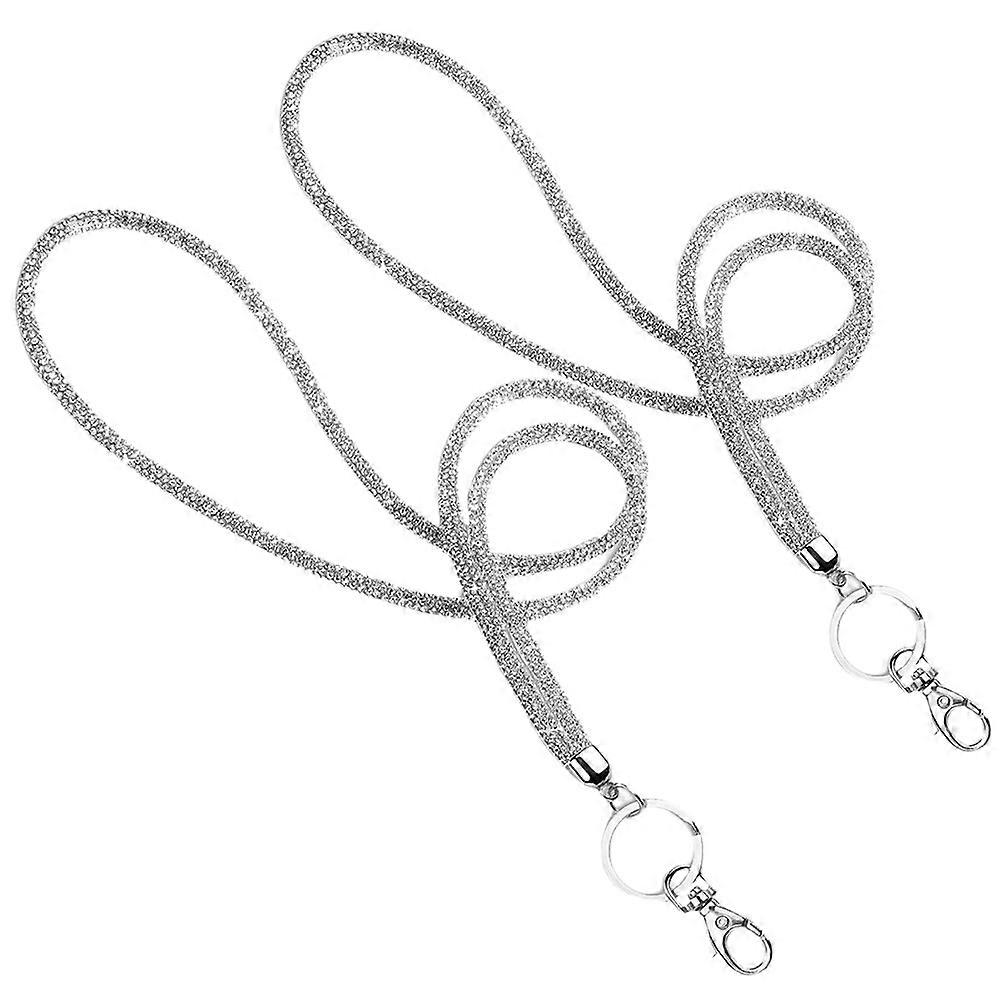 Office Phone Lanyard for Id Badge 10Pcs with Rhinestone Detail