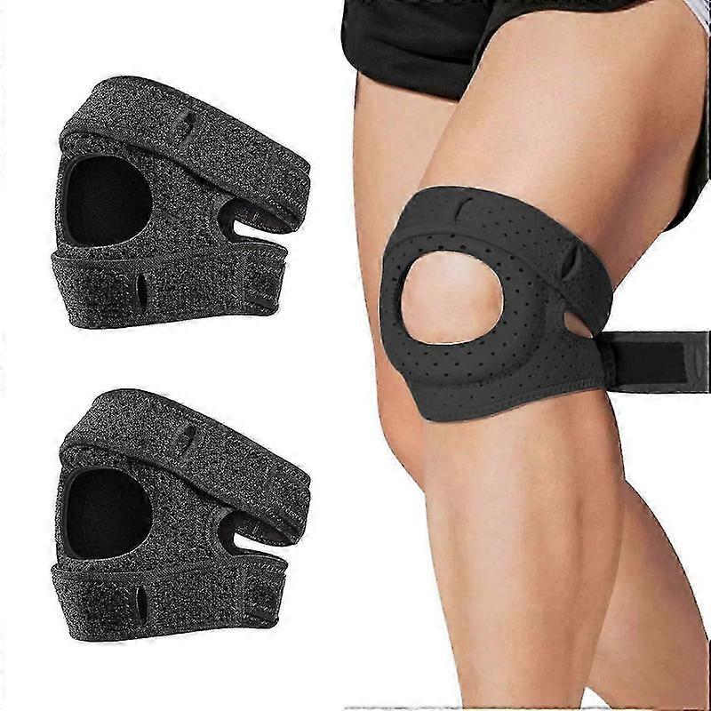 Knee Support, 2pcs Adjustable Knee Pads, Adjustable Knee Brace Knee Support with Side Stabilizers, for Runners, Tennis, Arthritis Kneepad