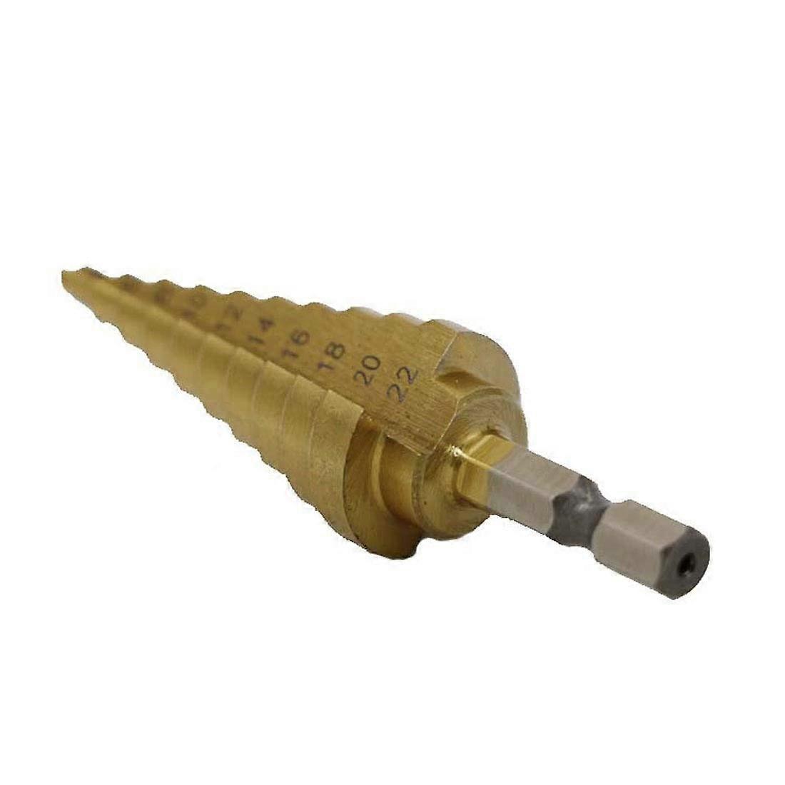 Hex Titanium Step Cone Drill Bit HSS Twist Drill 10Size Hole Cutter ELEU Sheet Metal Drilling Machine