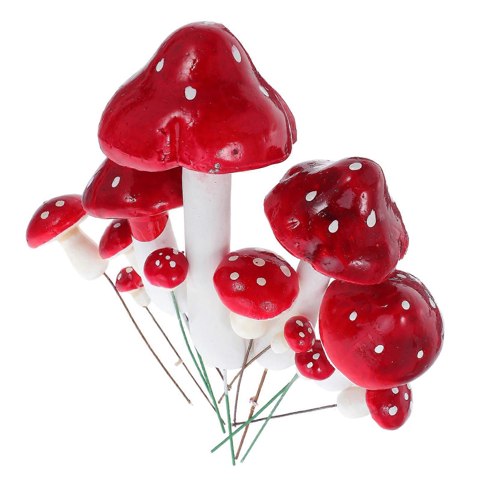 Mini Mushrooms Foam Mushrooms for Decoration 165Pcs Red DIY Craft Supplies