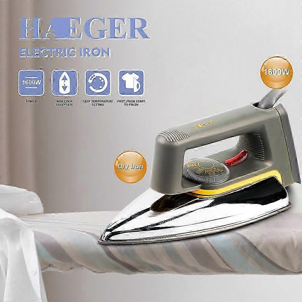 Black Dry Iron with Adjustable Temperature Control for Home Use