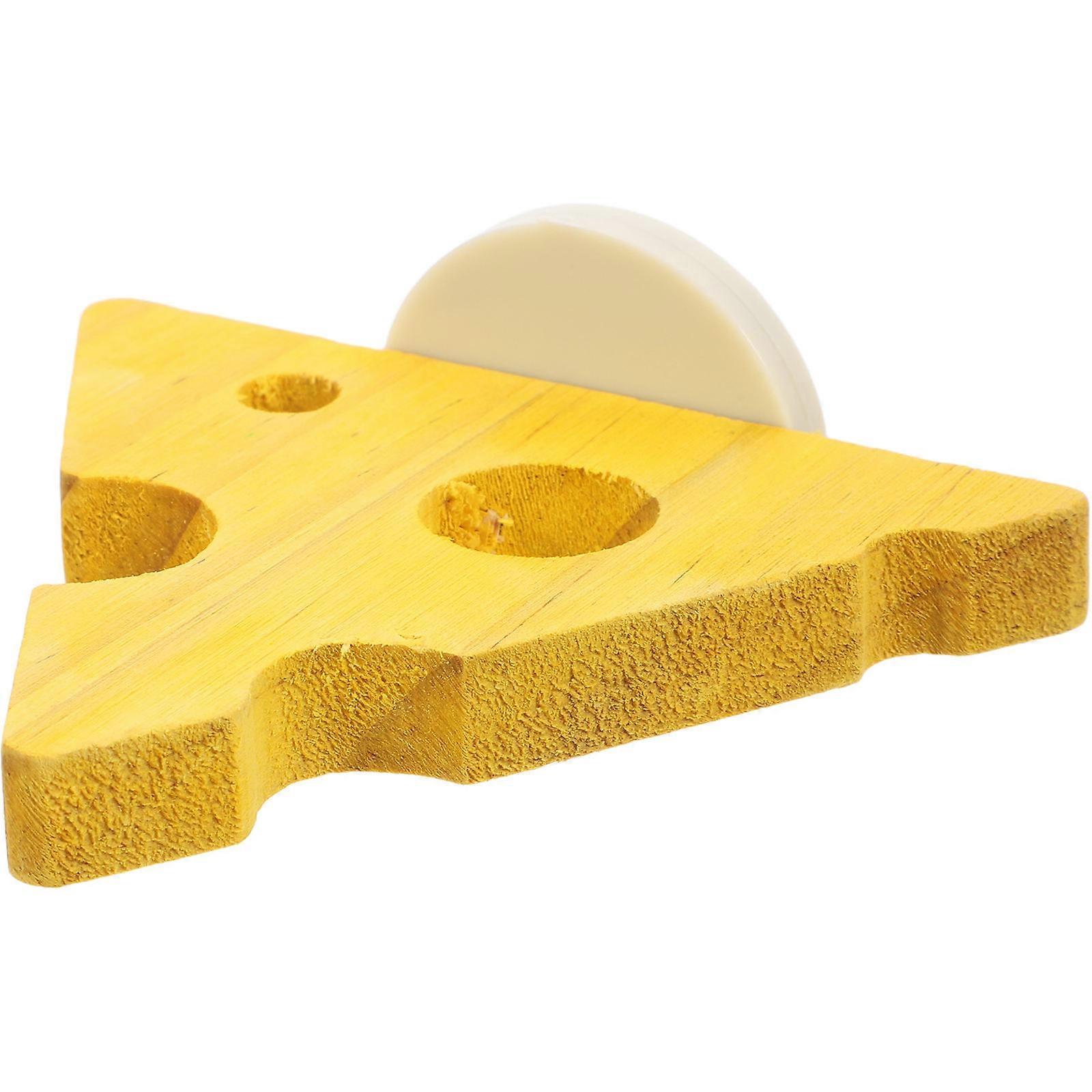 Natural Wood Parrot Perch Stand For Bird Cage Accessories Exercise Platform Chewable In Yellow 1Pack
