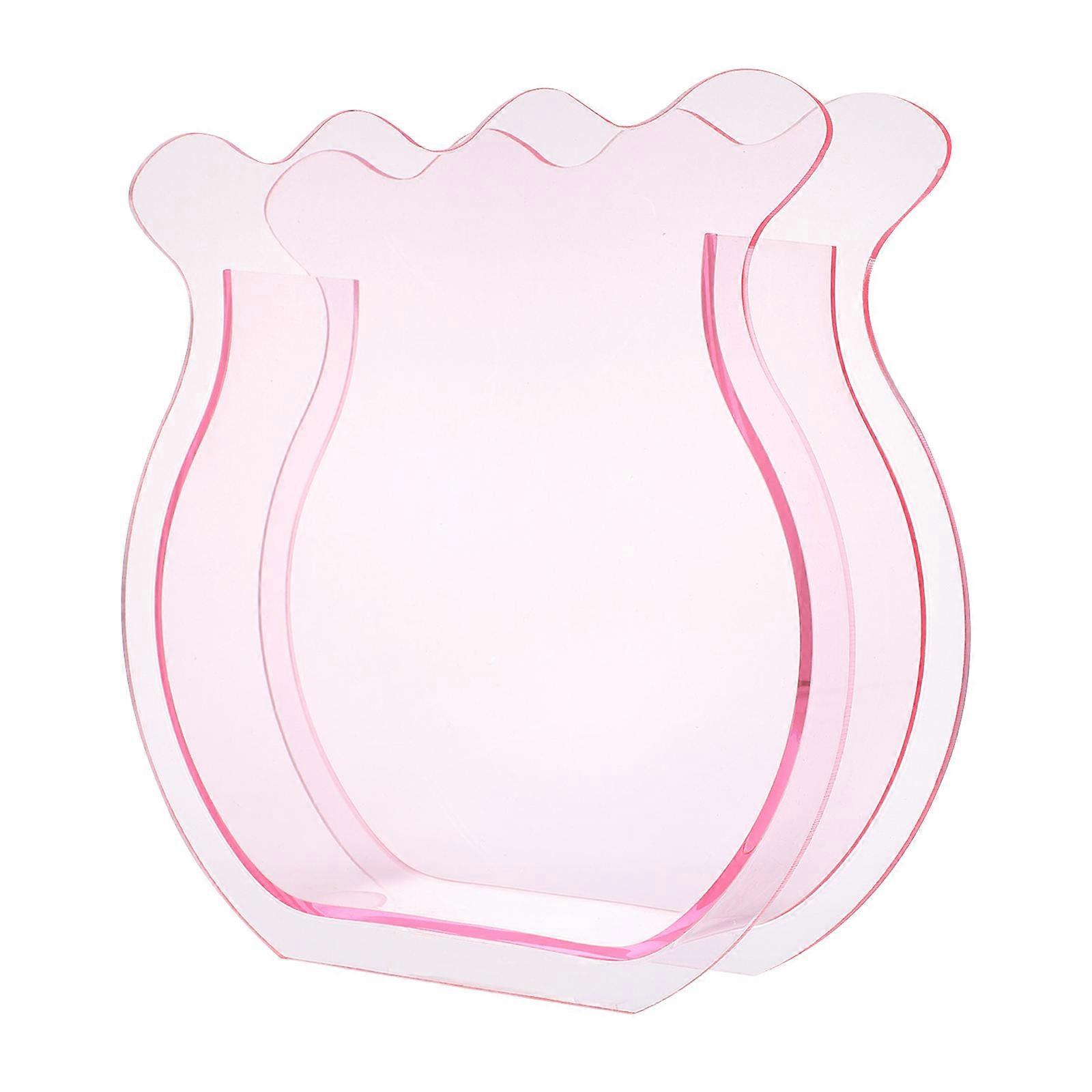 Acrylic Decorative Flower Vase for Home Pink Multi-Function Vase