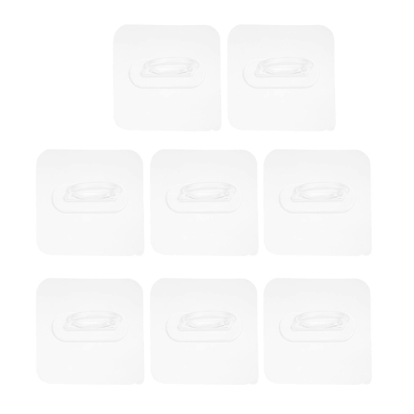 Transparent Plastic Hooks Adhesive Hooks Wall Mounted Household Organizer 32Pcs