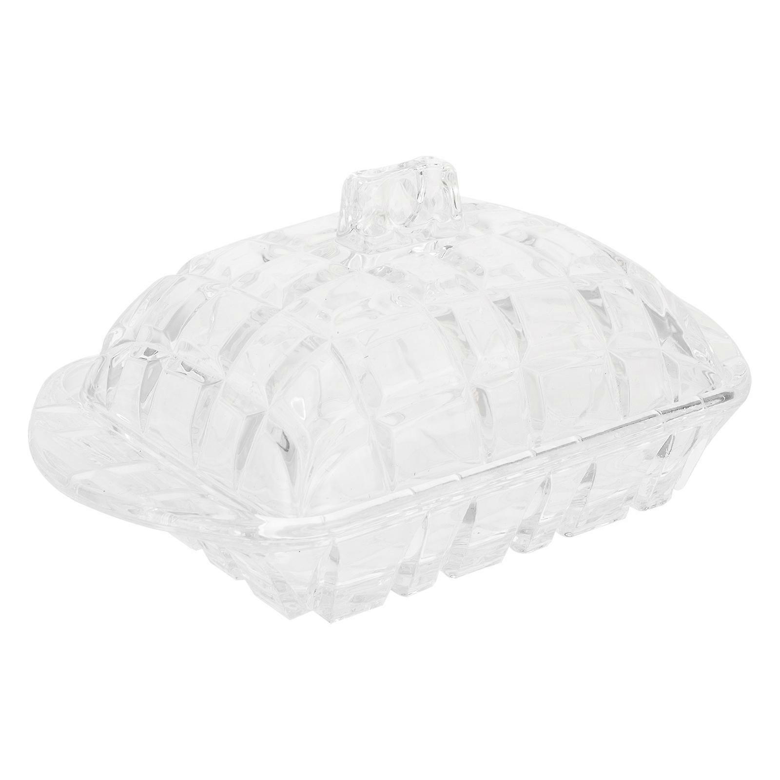 Home Butter Box Glass Butter Storage Container for Storage 3Pcs Clear
