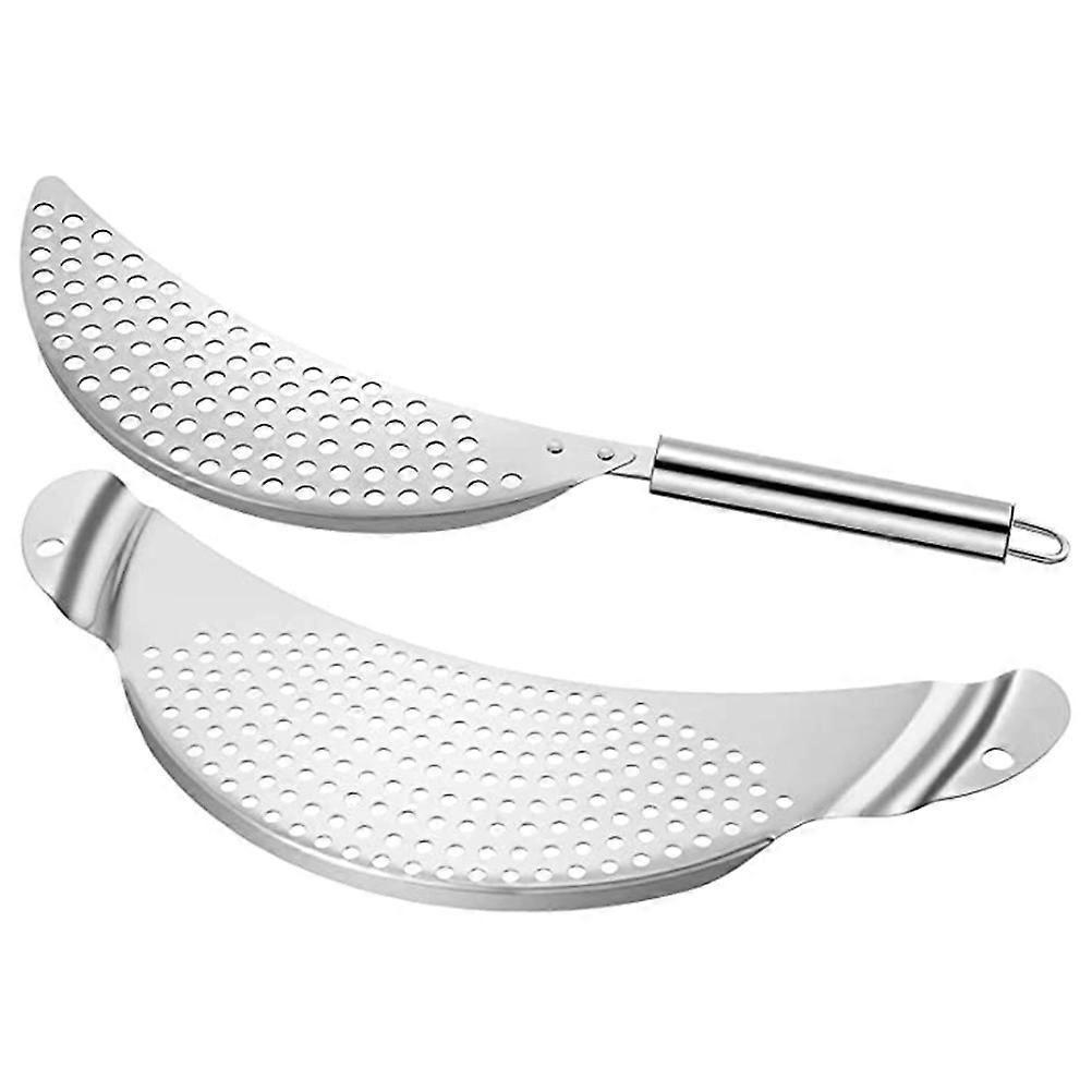 Stainless Steel Pot Drainer Pan Strainer for Kitchen Use 2Sets with Handles