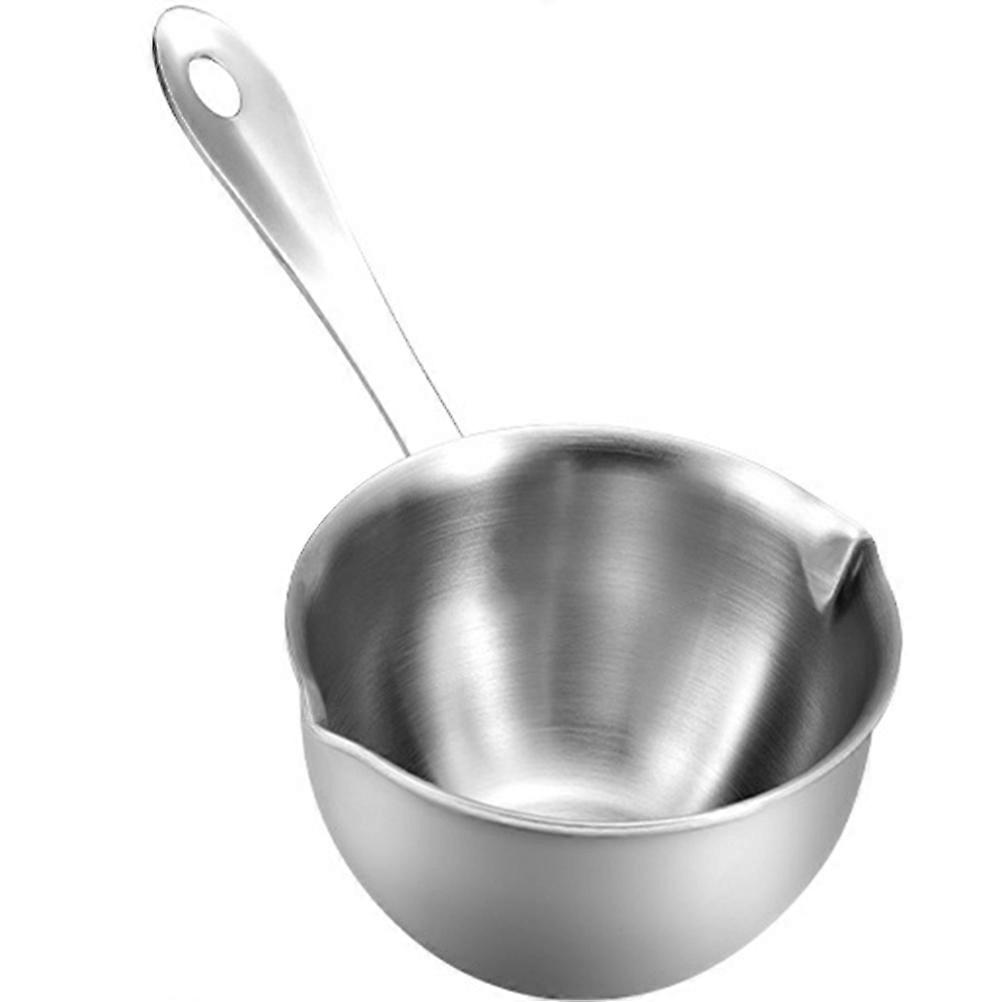 5Pcs Small Pots Cooking Sauce Pan Silver Round Design With Anti-Scald Handle For Professional Chefs