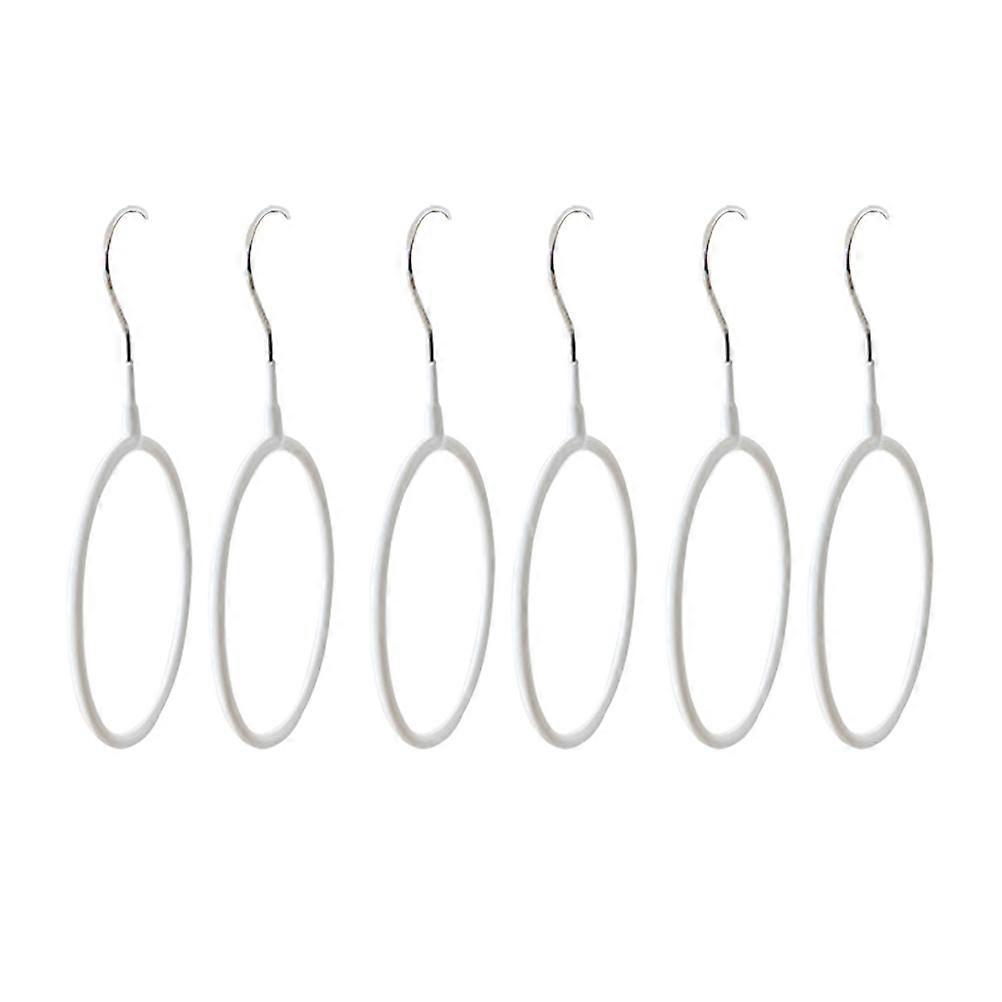 Round Hangers Closet Ring Loop for Scarves 10Pcs White