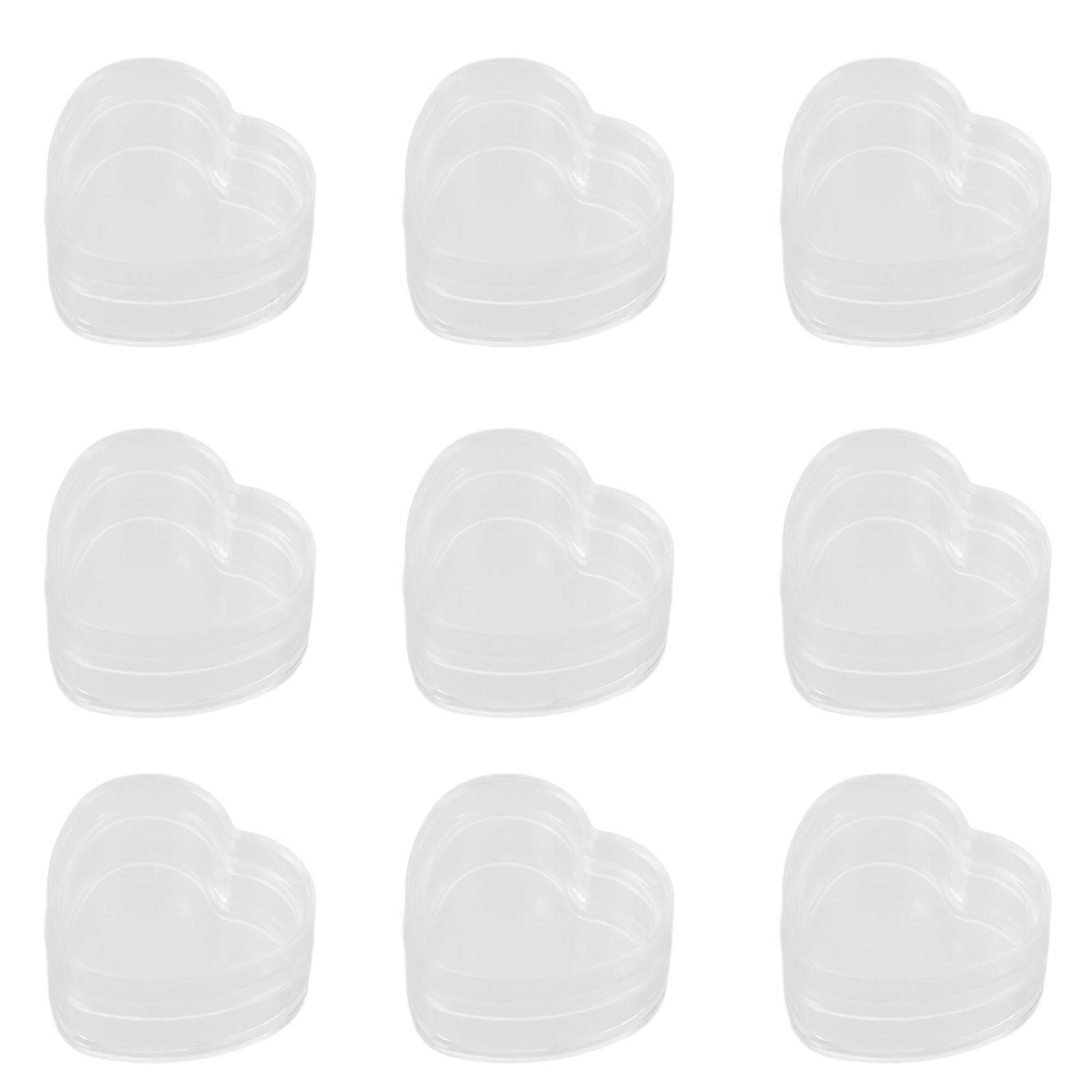 Plastic Heart Shaped Nail Art Storage Box for 30Pcs Clear Storage