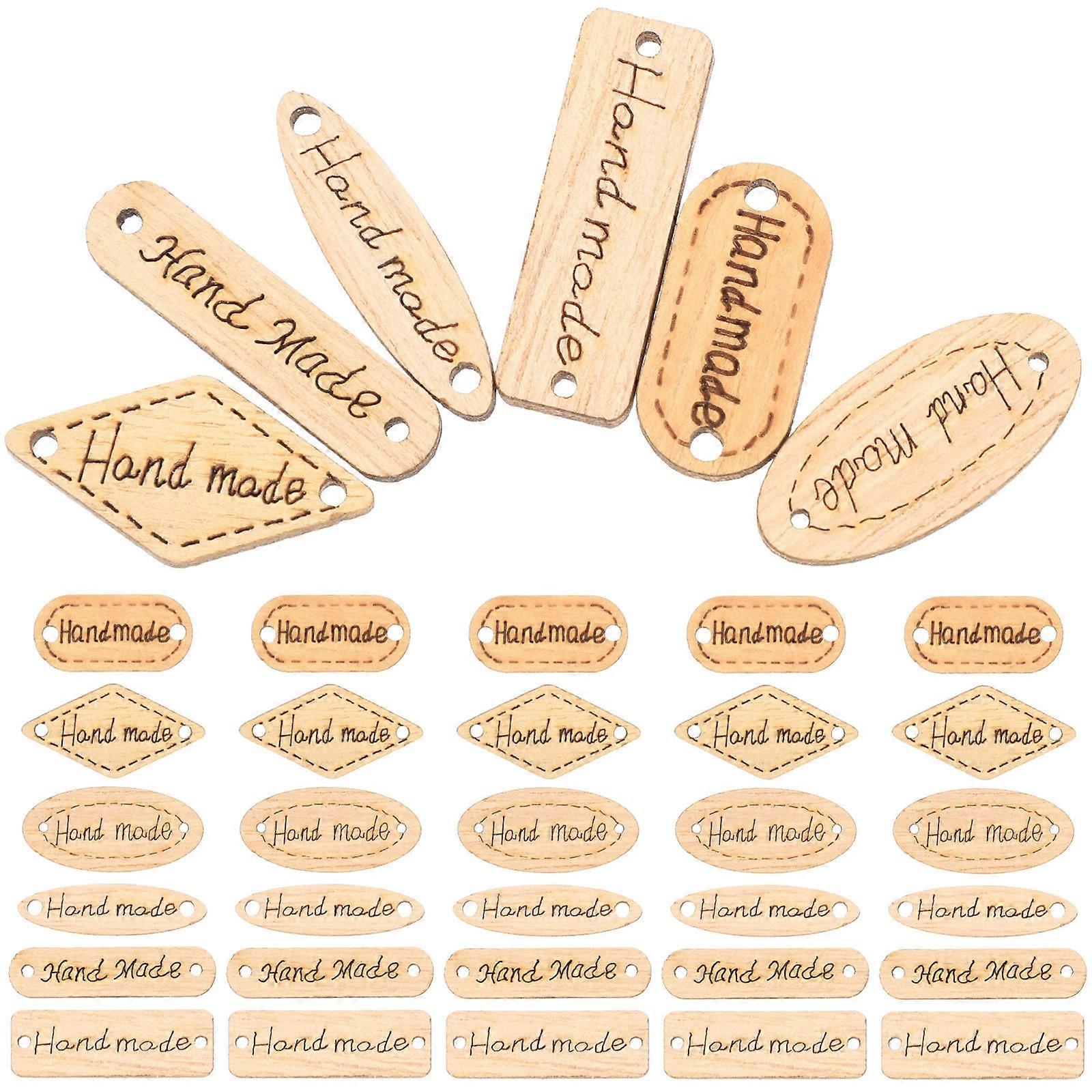 Wooden Button Label Connector for Sewing Projects 800Pcs Handmade Brown Buttons