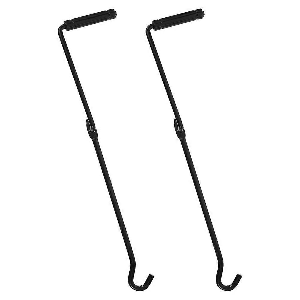 Jack Handle Black Metal Tool for Tire Lifting 2Pcs Hand Jack Accessory