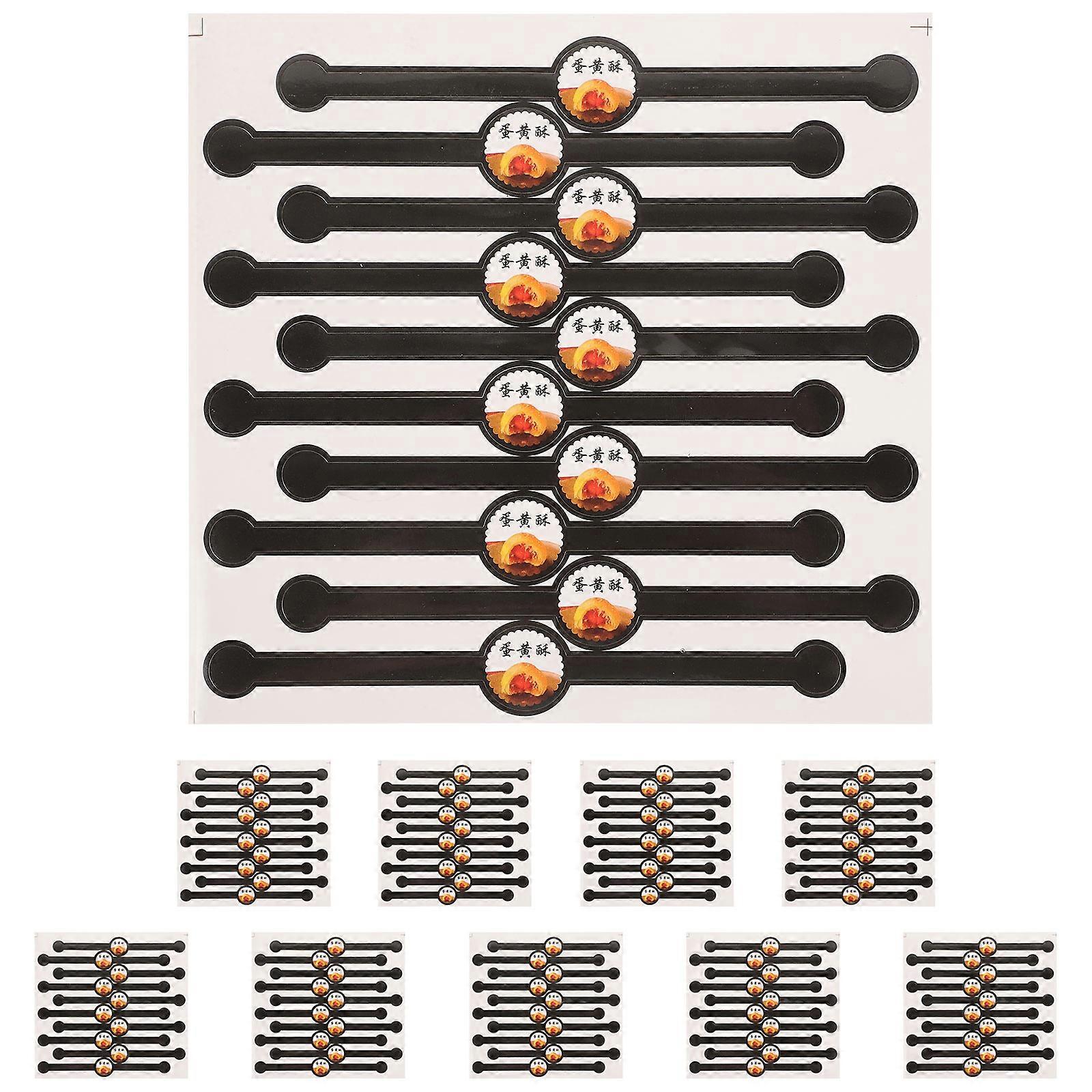 Cookie Sticker Cake Biscuit Gift Boxes Baking Bags Black Copper Material Sealing 10sheets