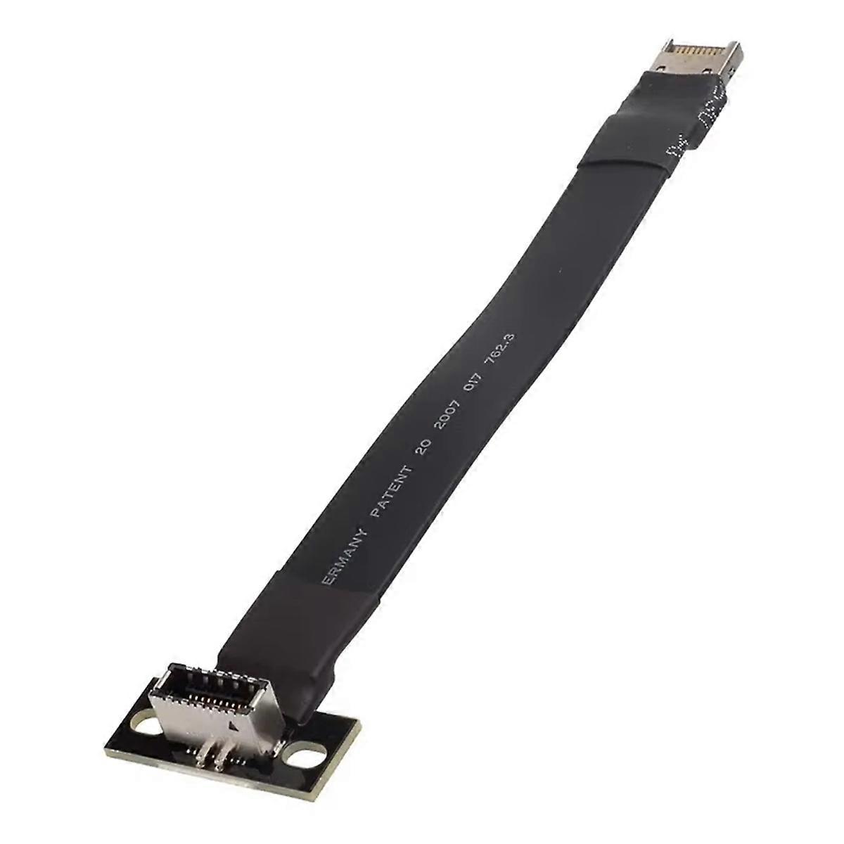 USB 3.2 20Pin GEN2 Type E Male to Type-E Female Adapter Front Panel Socket Extension Flat Ribbon Cable W Screw Hole