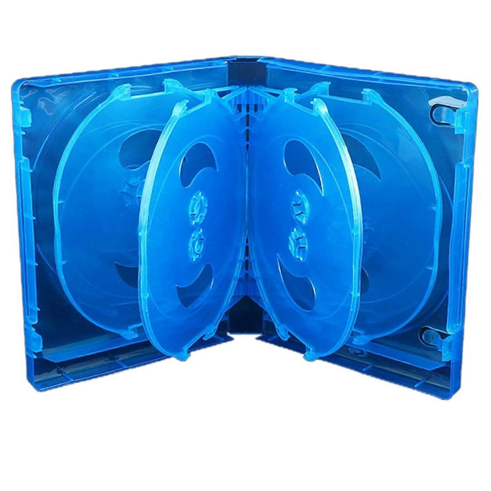 CD Storage Box 10-Piece Pack CD Case Plastic Double-Sided CD Storage Car CD Case Thickened DVD Case,Blue