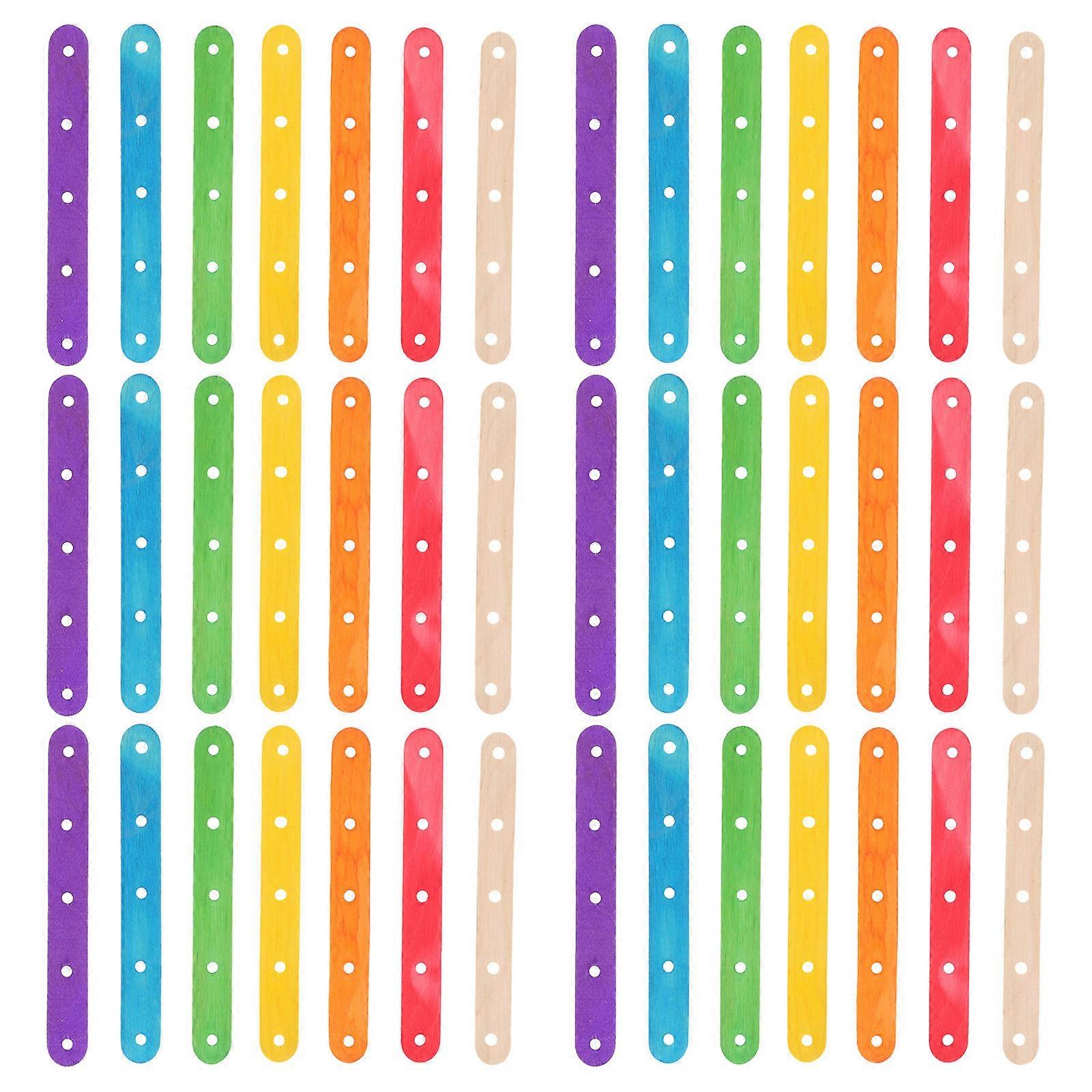 Wood Ice Cream Sticks Diy Popsicle Stick for Craft and Ice Cream Assorted Color Wood Stick 100Pcs