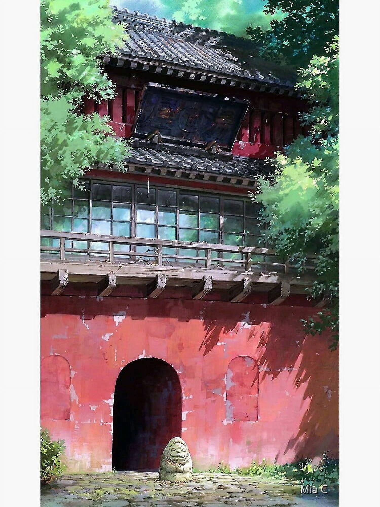 bâtiment d'anime Décoration d'art moderne Sans cadre