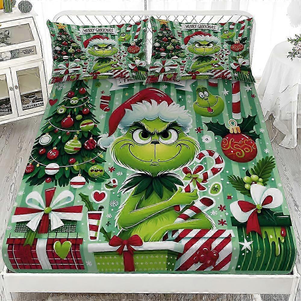 The Grinch three-piece fitted sheet set 26s