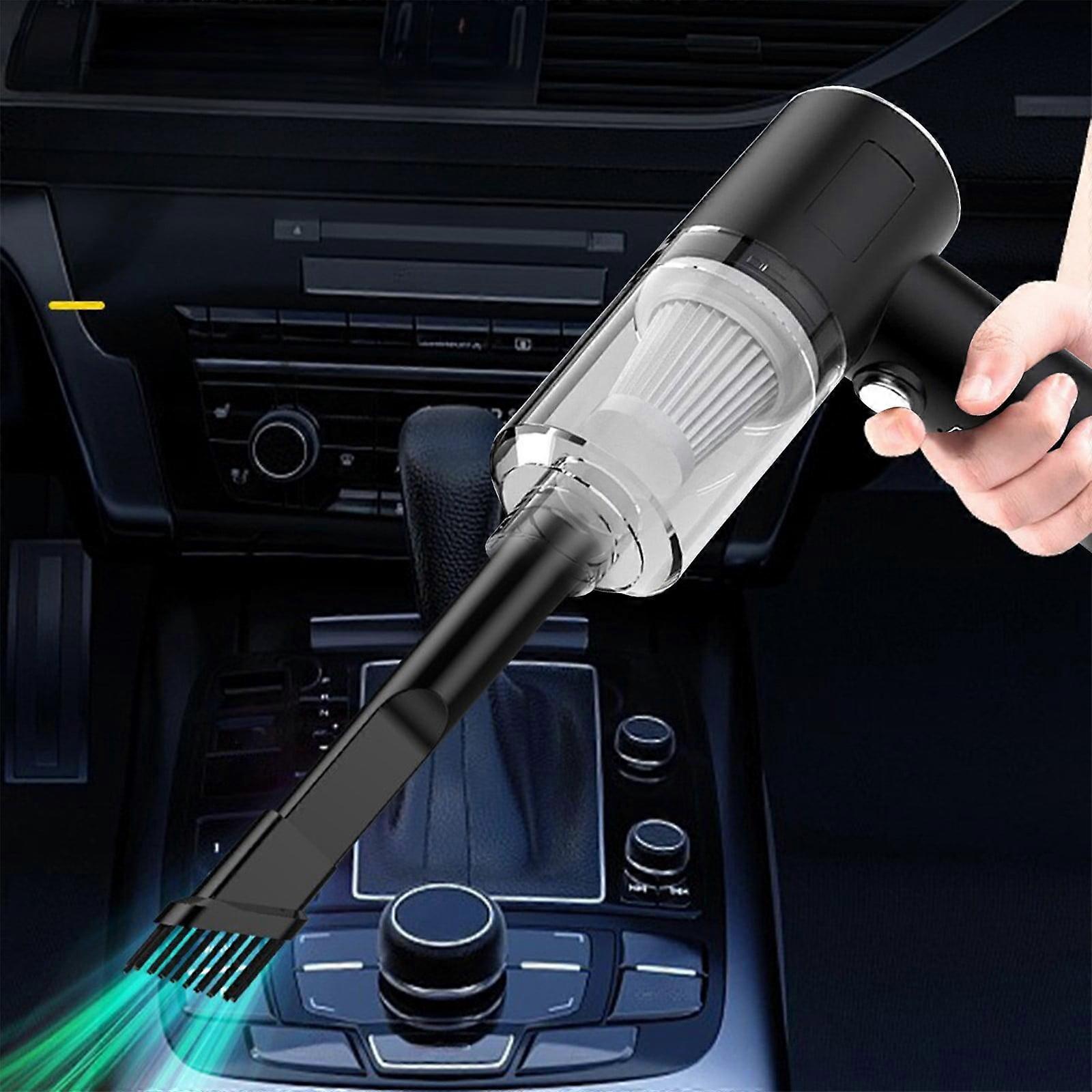 DMDUOU Car Vacuum Cleaner, Cordless Rechargeable Mini Handheld with Powerful Suction, 2-in-1 Wireless for Car and Home, Multiple Brush Heads, Black