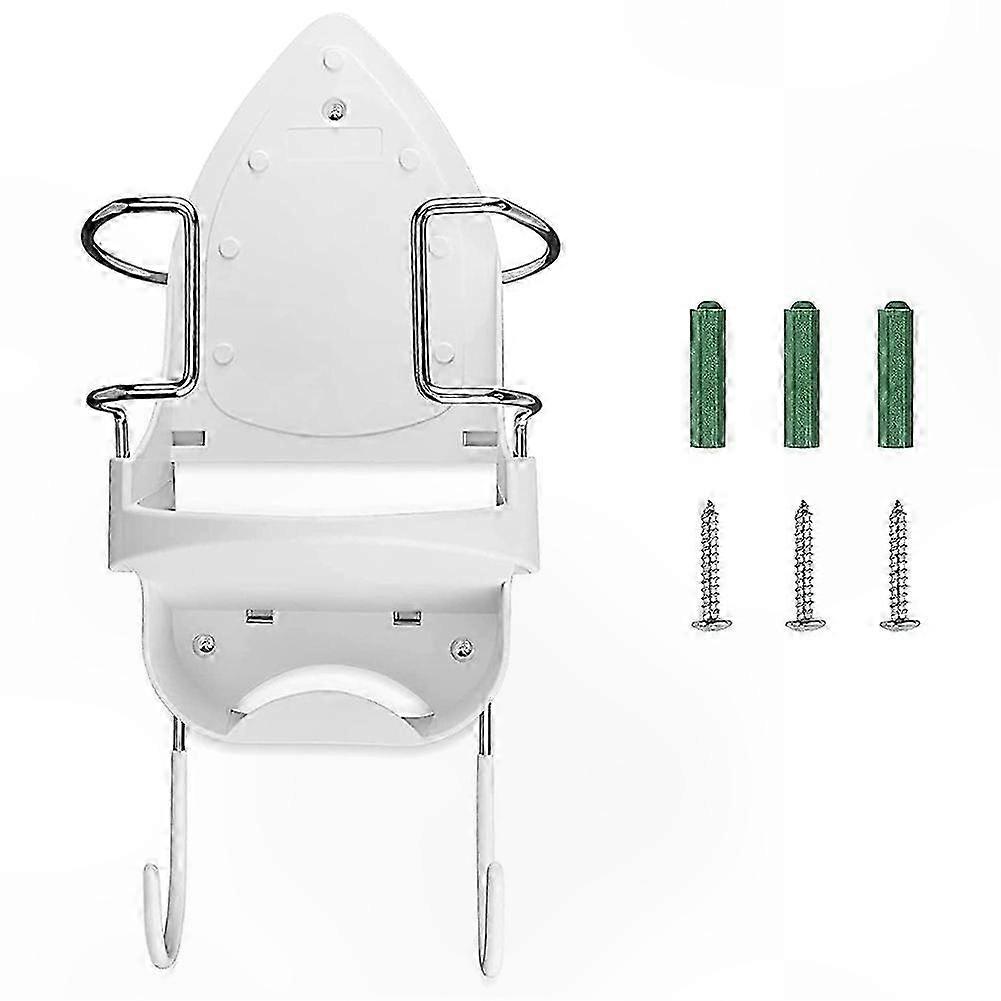 Wall Mount Ironing Station with Hooks for Iron and Board Storage Organizer Shelf
