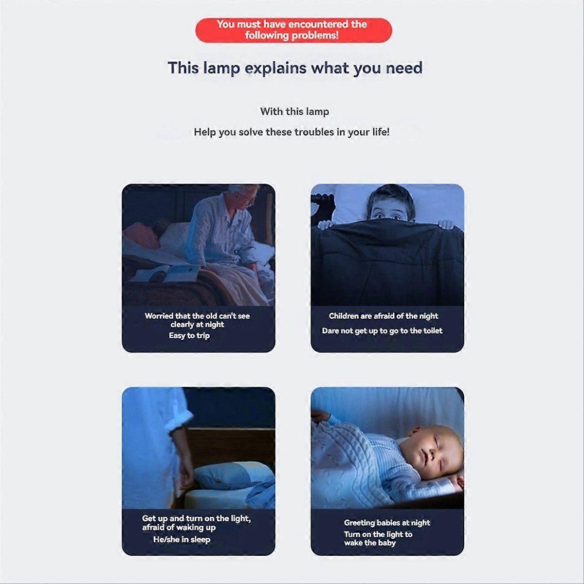 Motion Sensor LED Night Light Dimmable Lamp for Kids Room EU Plug