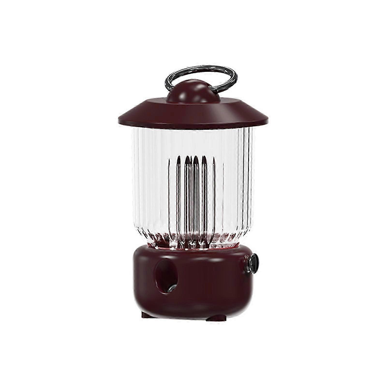 Mini Humidifier, Rechargeable Camping Light Night Light with Adjustable Brightness, 260ml Retro Portable