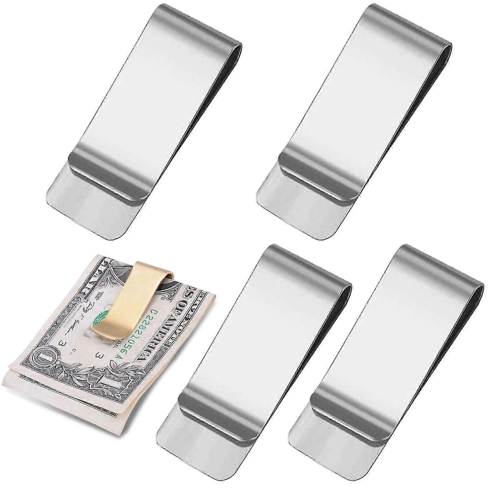 Κλιπ χρημάτων από ανοξείδωτο χάλυβα, λεπτό πορτοφόλι 4 πακέτων, κάτοχος πιστωτικών καρτών, μινιμαλιστικό