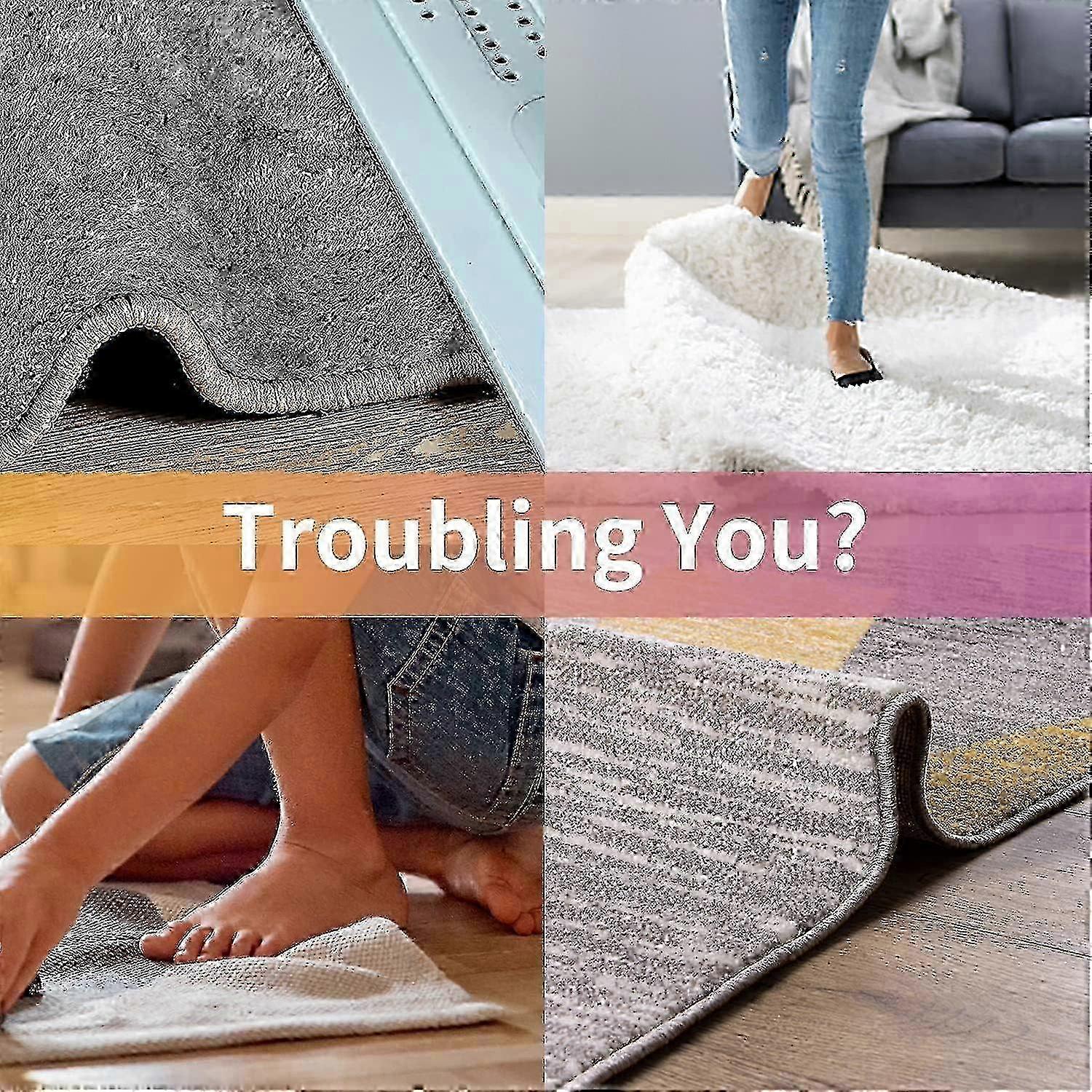 A Set Of 12 Reusable Washable Double-sided Anti Slip Pads For Hardwood Floor Mats And Ceramic Tiles