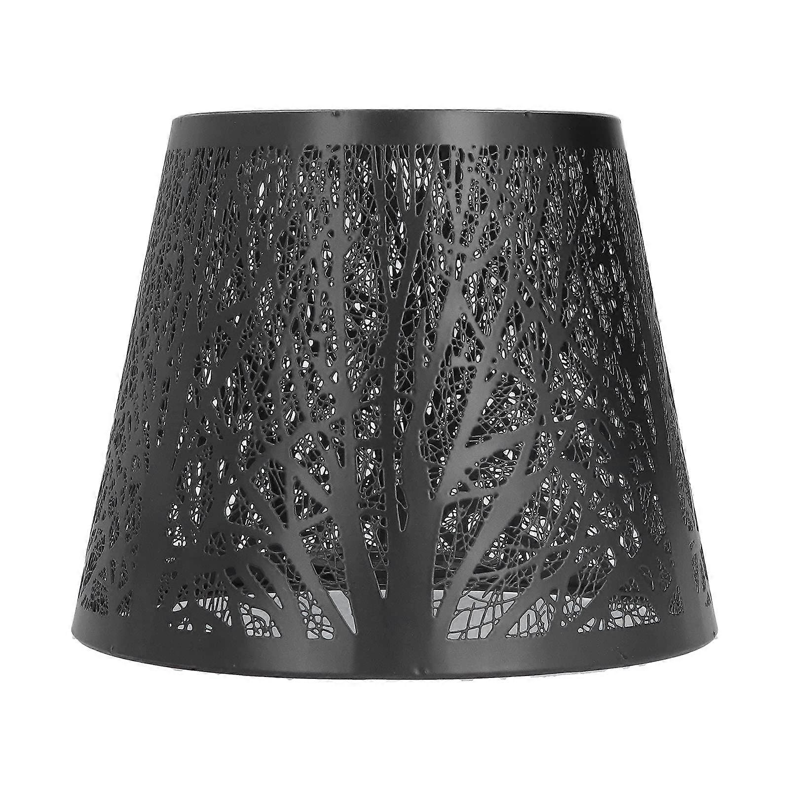 Tree Shadow Lampshade E27 Iron Table Lamp Shade Black Tree Shaped Carved Hollow Out Metal Bedside Table Chandelier