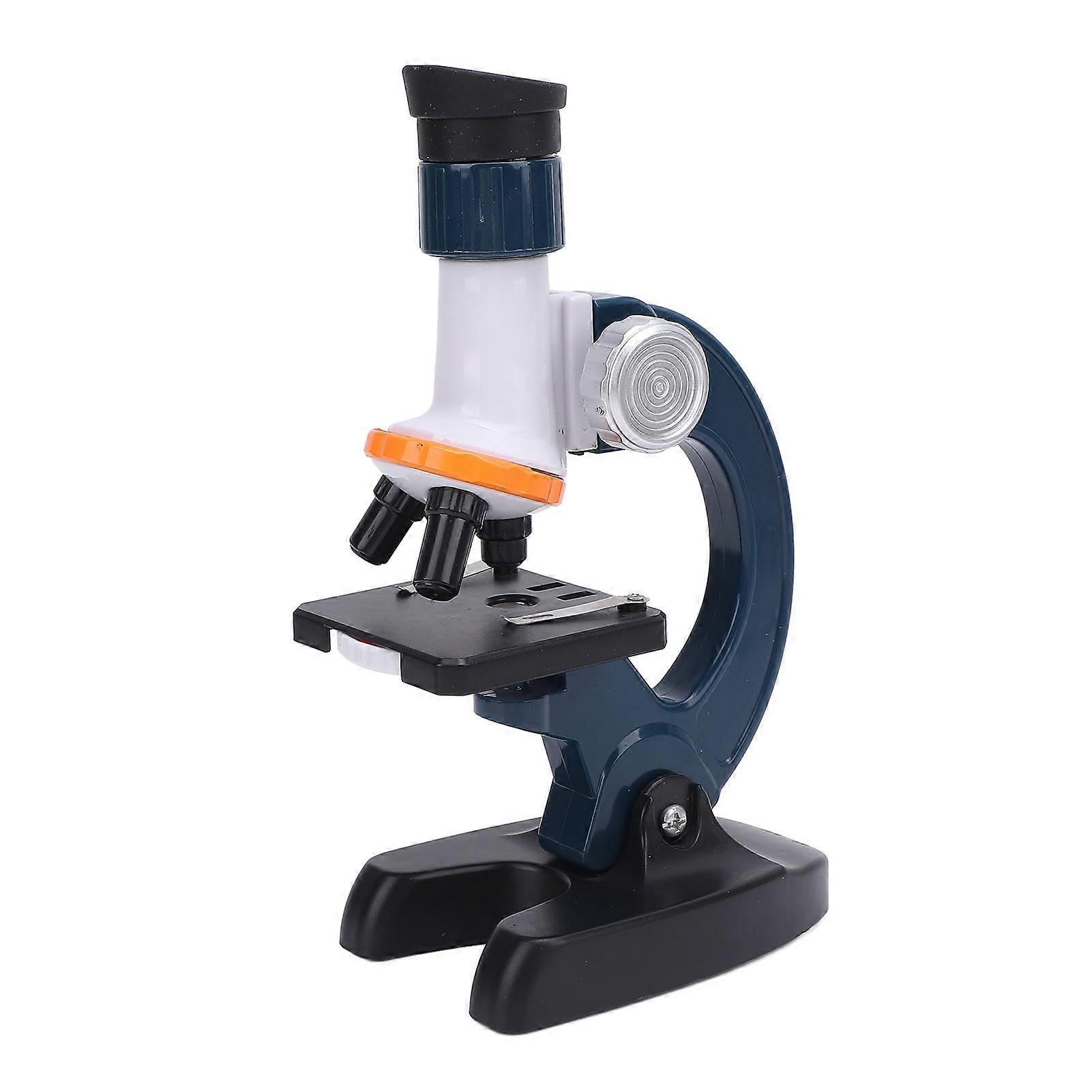 Microscope for Kids High Definition Battery Powered Microscope Science Kit with 4 Blank Glass Slides Blue 