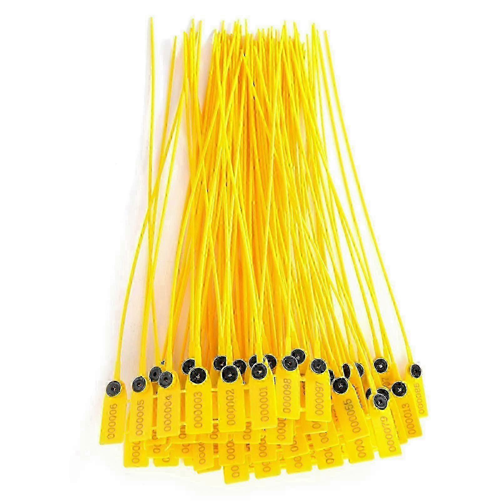 Pack of Yellow 40cm Cable Ties with Numbers for Truck Security Tags