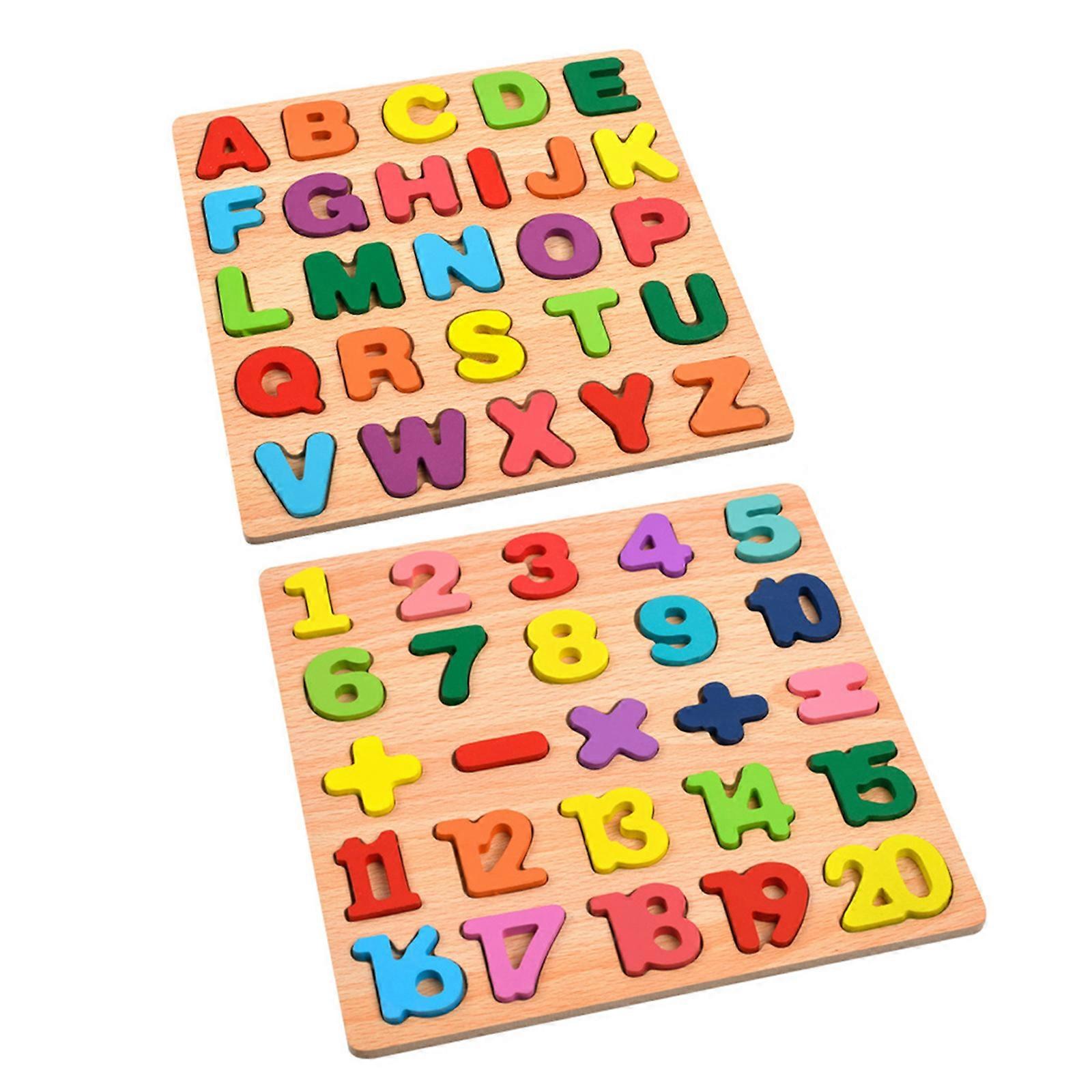 26 Pieces Wooden Letter Blocks Jigsaw Toy Set For Children Aged 3 And Up Colorful Blocks Learning Multicolor