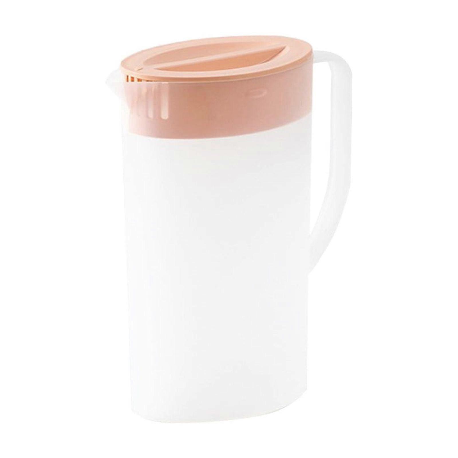 Iced Tea Maker Pitcher with Lid - 2 L Plastic Jar Pitcher Leak-proof Water Jug,Plastic Container for Tea,Water,Juice,Milk,Iced Coffee,and Drinks