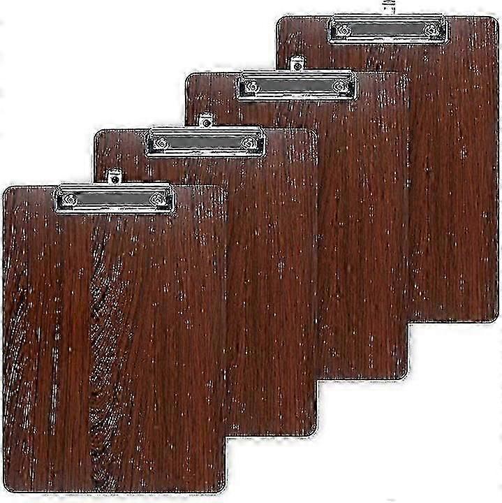 A5 Clipboard with Clip - 4 Pack - Clipboards, A5 Document Folder with Low Profile Clip - A5 Sized Clipboard for Office, Classroom, Restaurant (Coffee