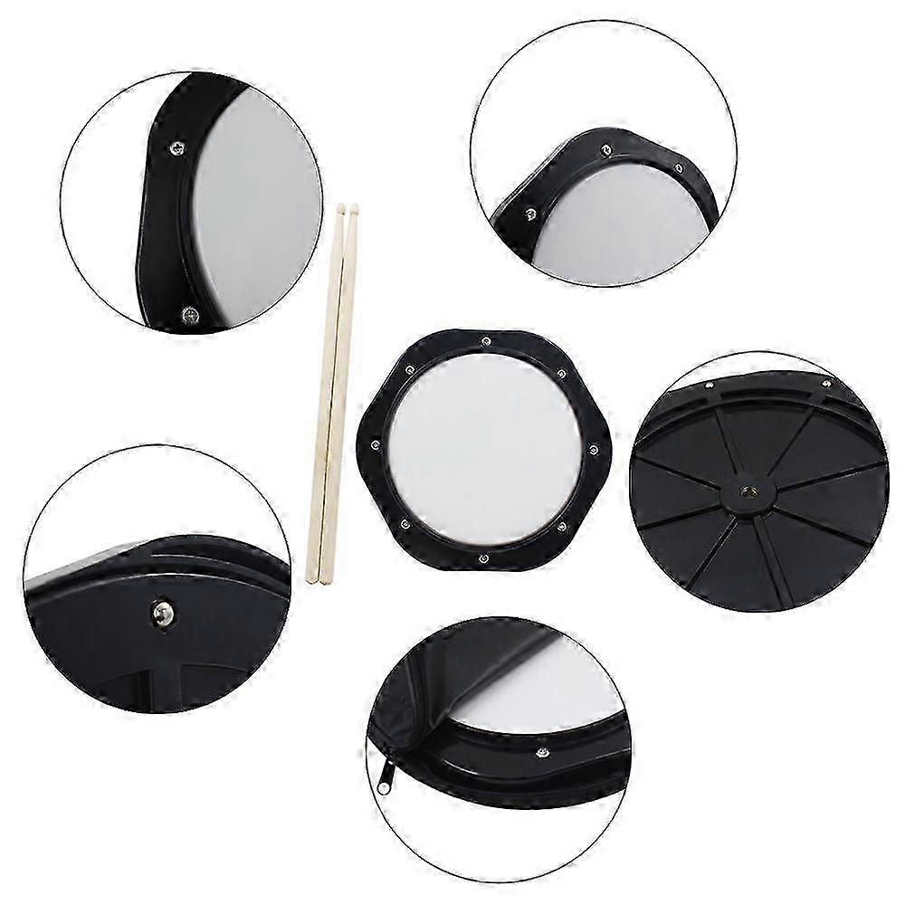 10-Inch Drum Practice Pad with Drumsticks Carrying Bag for Training