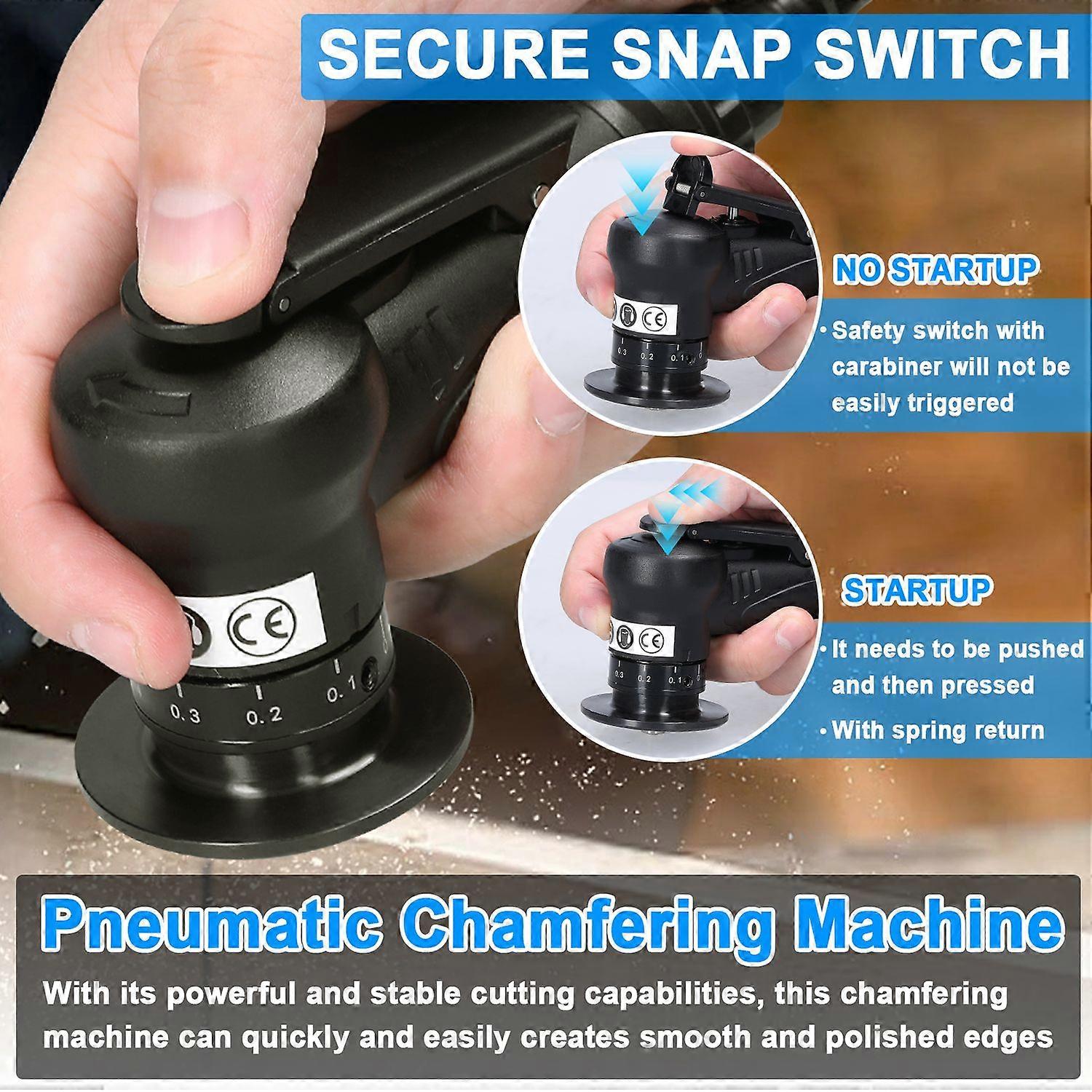 Pneumatic Chamfering Machine Carpenter Chamfering Tool Portable Handheld Grind Tool Metal Wood Acryl