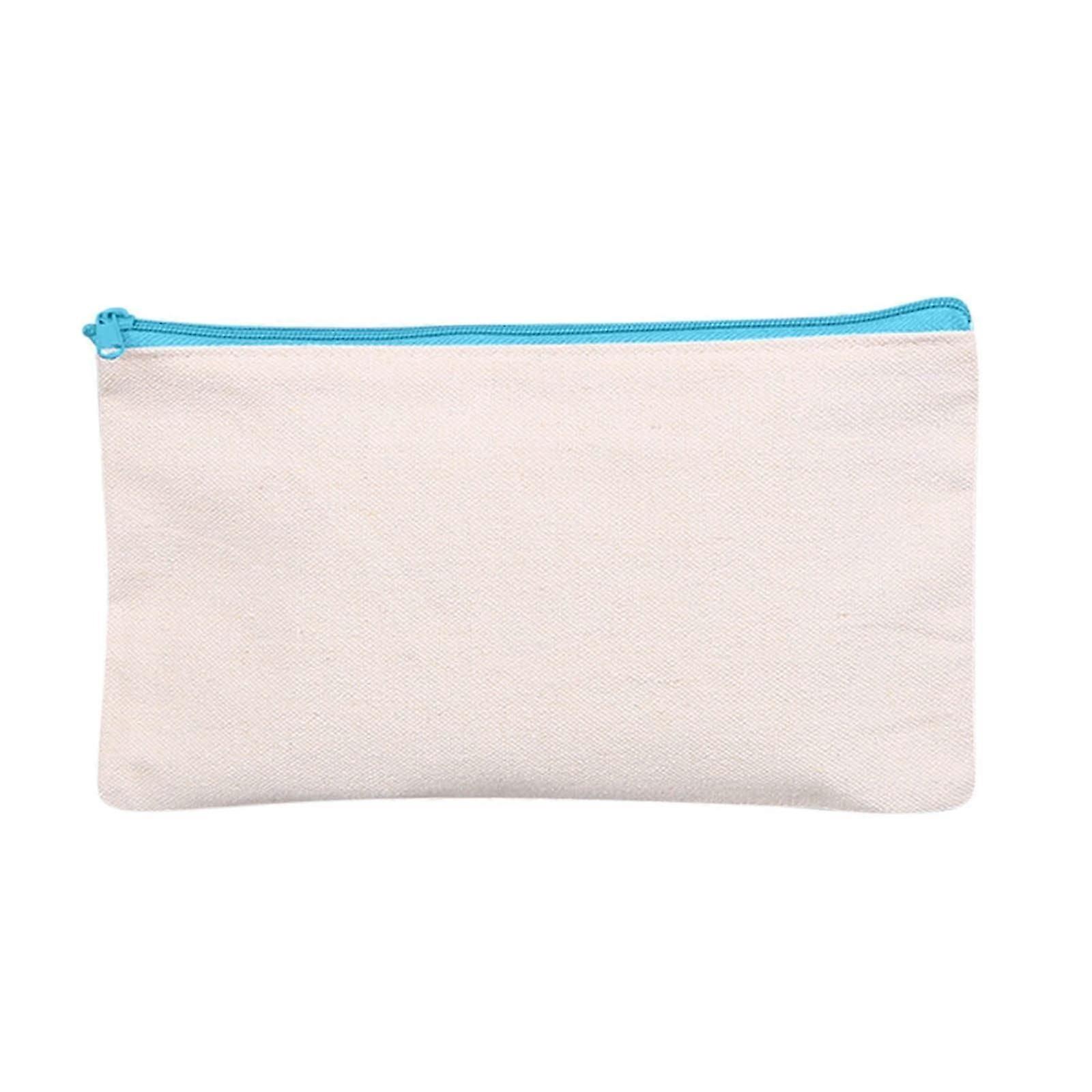 Blank Canvas Zipper Pouch 8.3x4.7in For DIY Craft Or Makeup Storage
