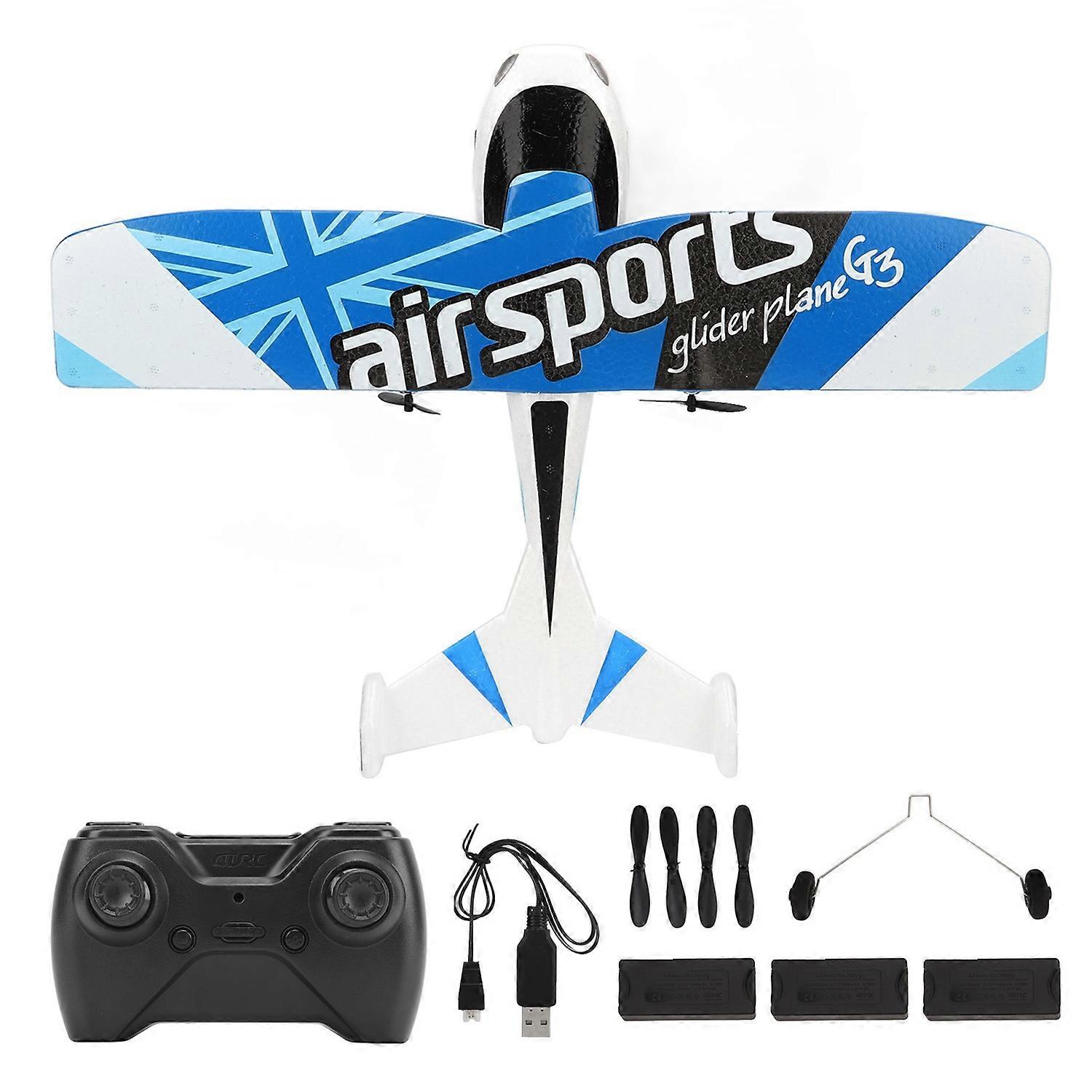 RC Airplane 2.4Ghz EPP Plastic Remote Control Aircraft Glider with LED Light for Beginner Adult Kids