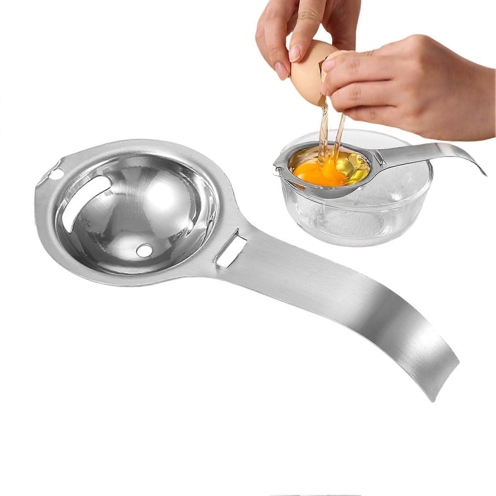 Egg Separator Stainless Steel Egg Yolk and White Filter with Shell Crusher for Baking and Cooking